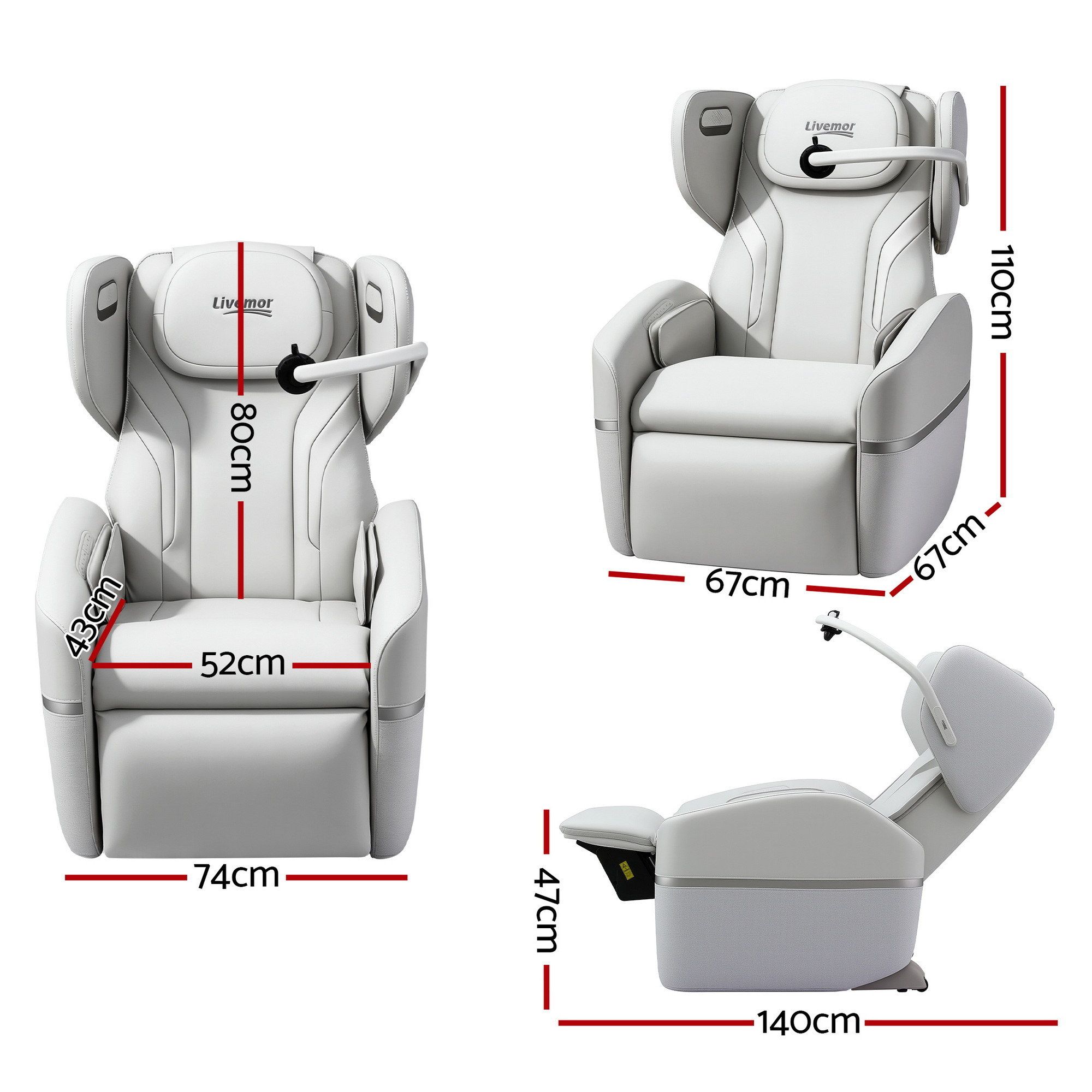 Livemor Massage Chair Electric Vibration Recliner Chair ZENO - Image 8