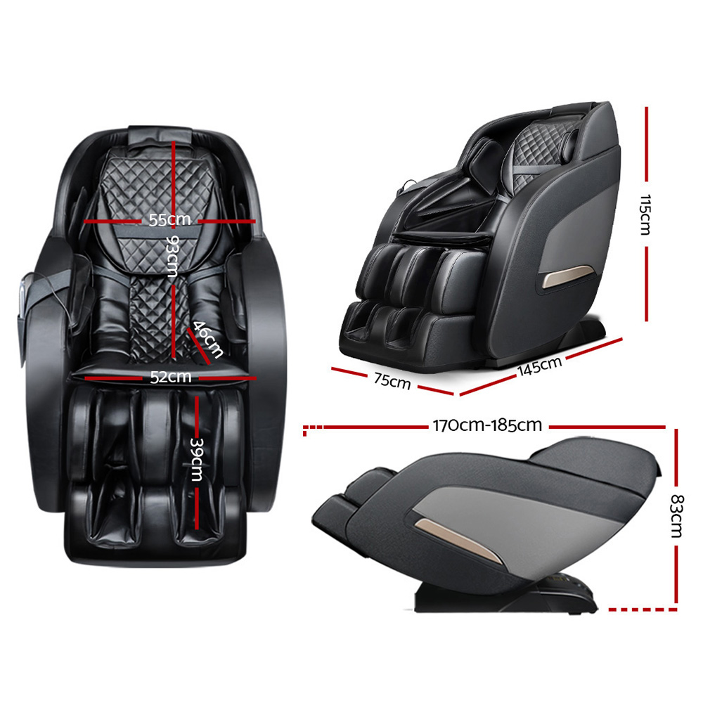 Livemor Massage Chair Electric Recliner Massager Black Decima - Image 2