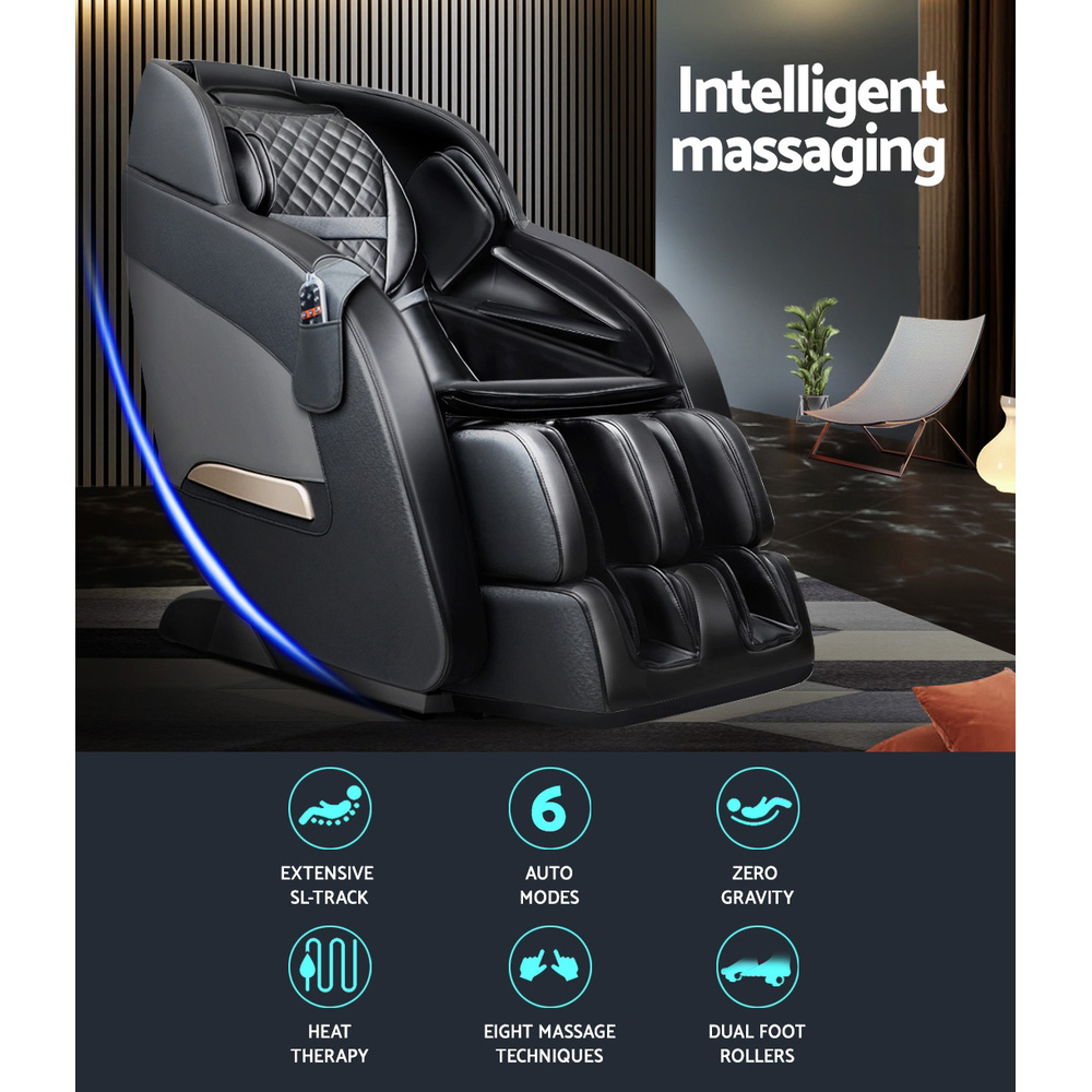 Livemor Massage Chair Electric Recliner Massager Black Decima - Image 4