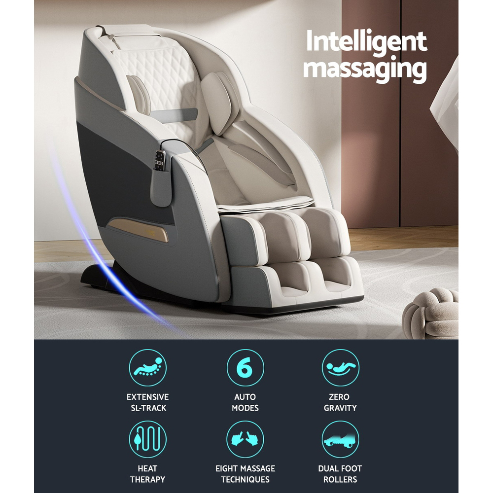 Livemor Massage Chair Electric Recliner Massager Grey Decima - Image 5
