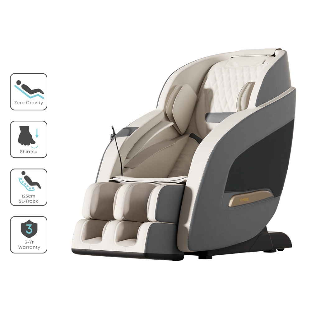 Livemor Massage Chair Electric Recliner Massager Grey Decima - Image 7