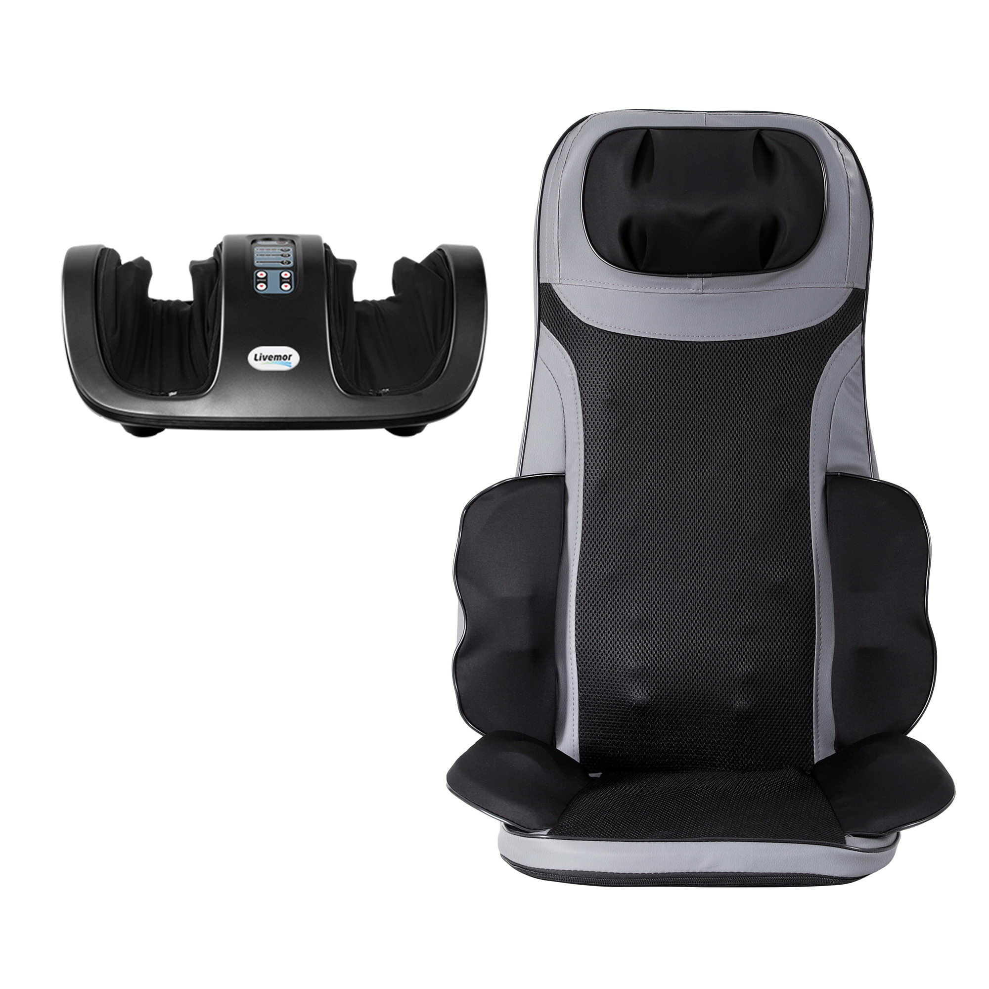 Livemor Full Back Massage Seat Cushion Heating With Kneading Foot Massagers - Image 3
