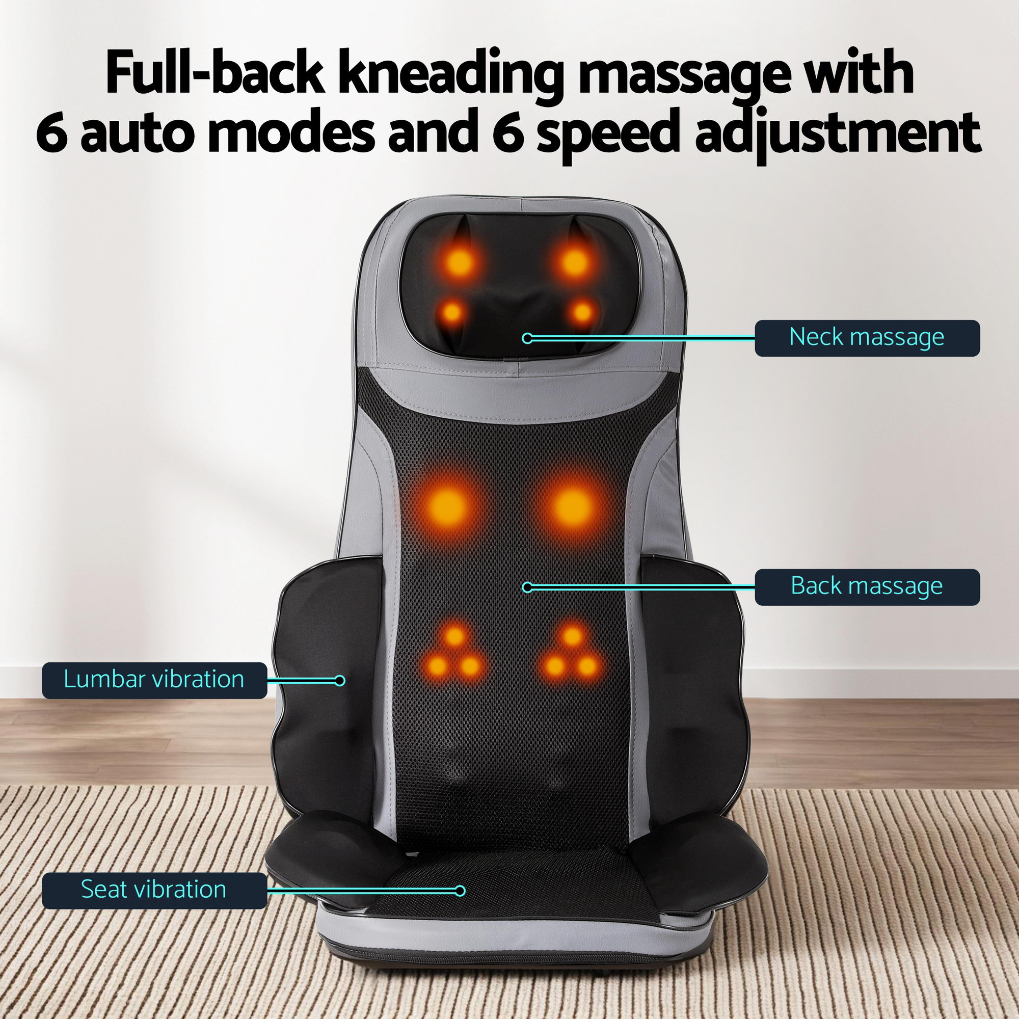 Livemor Full Back Massage Seat Cushion Heating With 360° Foot Massagers - Image 5