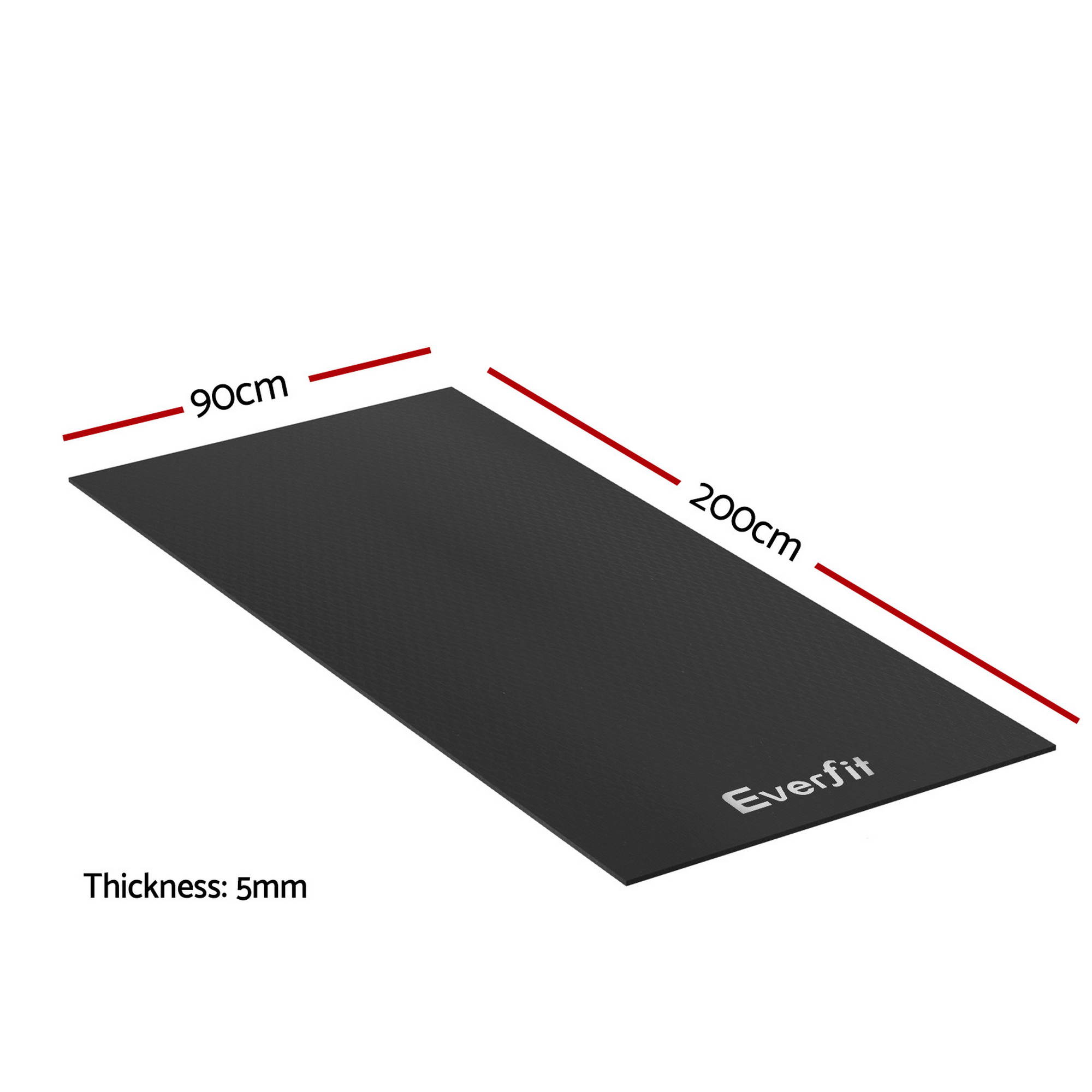 Everfit Exercise Equipment Mat Treadmill Floor Rug Home Gym Bike Fitness Yoga 2M - Image 2