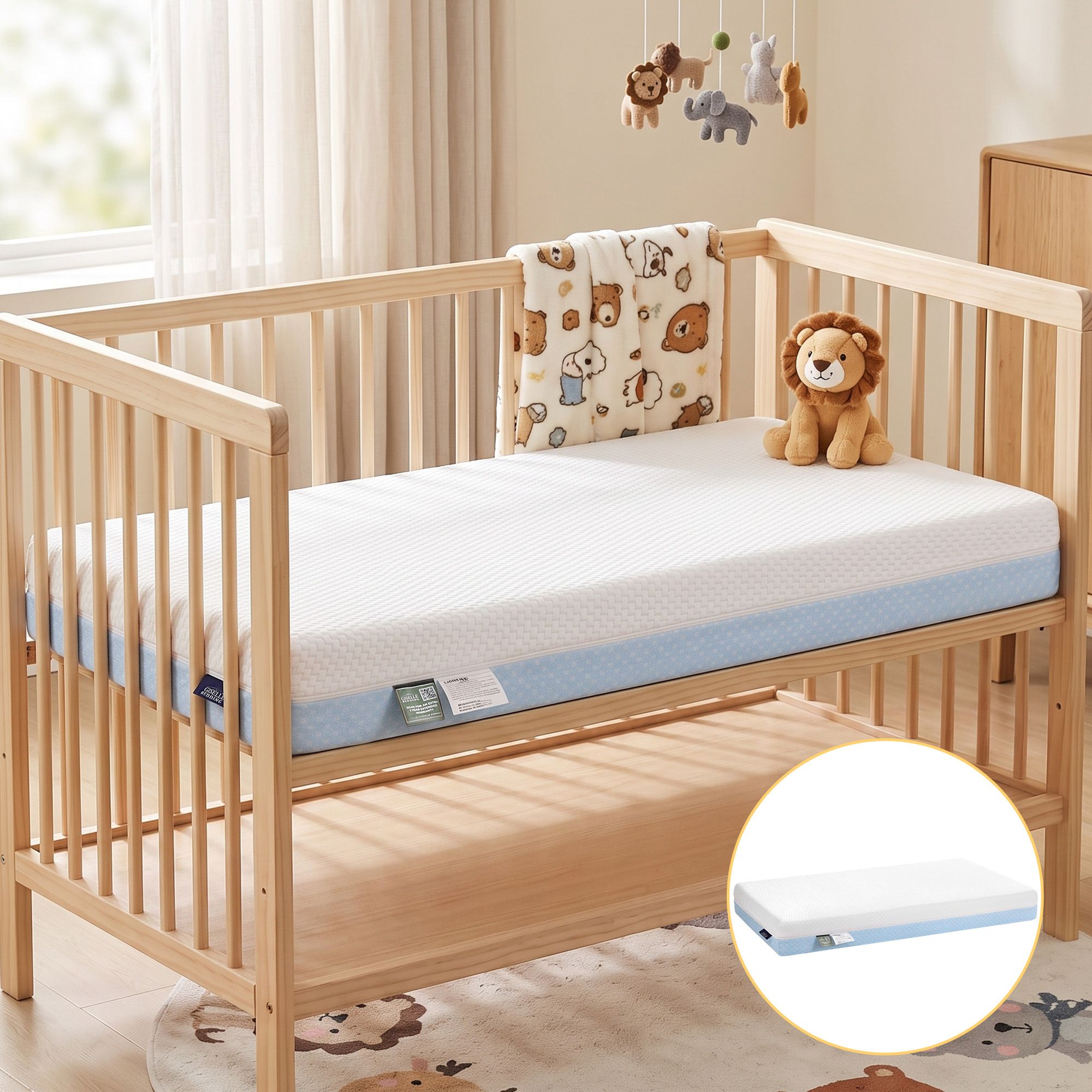 Giselle Bedding 15cm Cot Mattress, 38D Gel Memory Foam Cover - Image 1