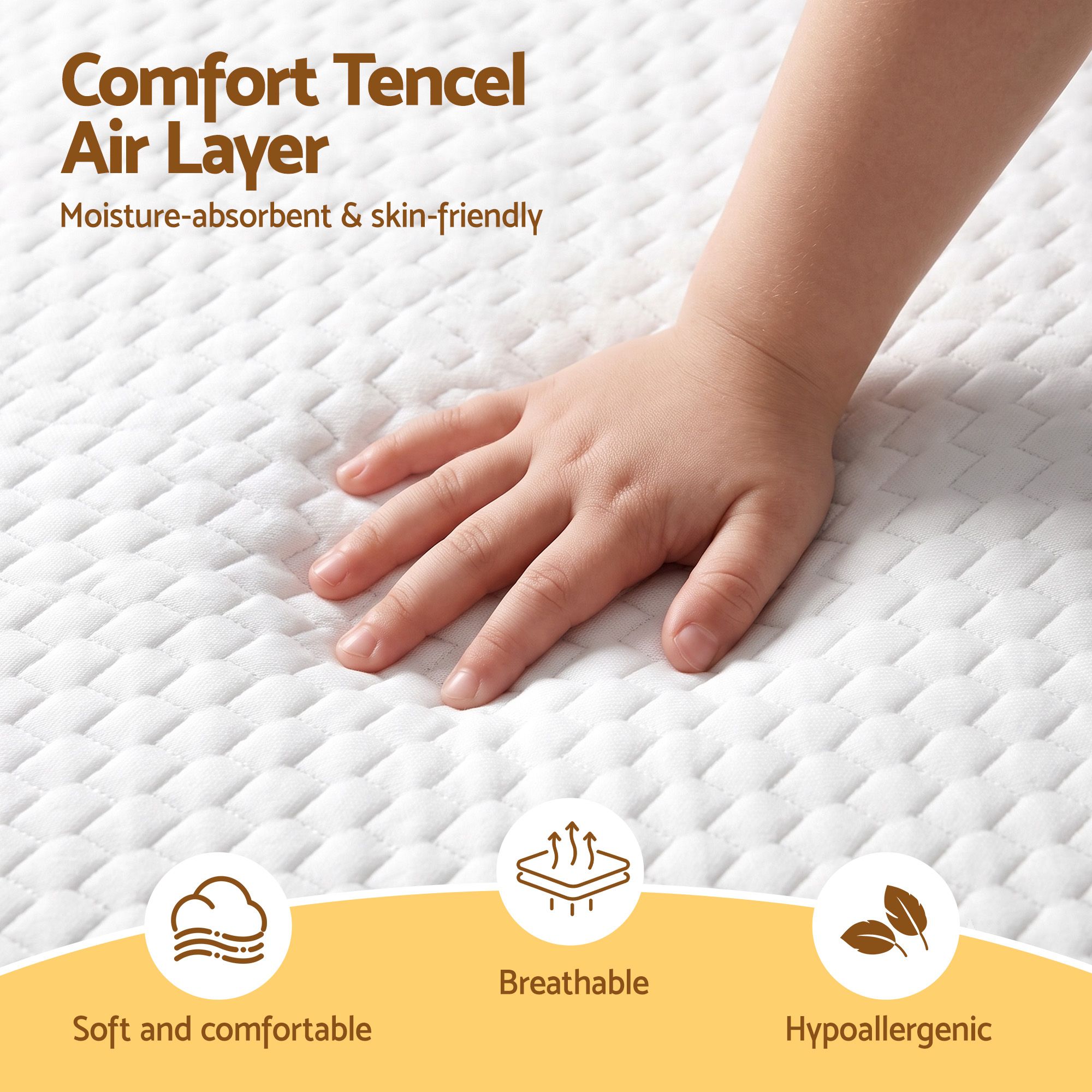 Giselle Bedding 15cm Cot Mattress, 38D Gel Memory Foam Cover - Image 4