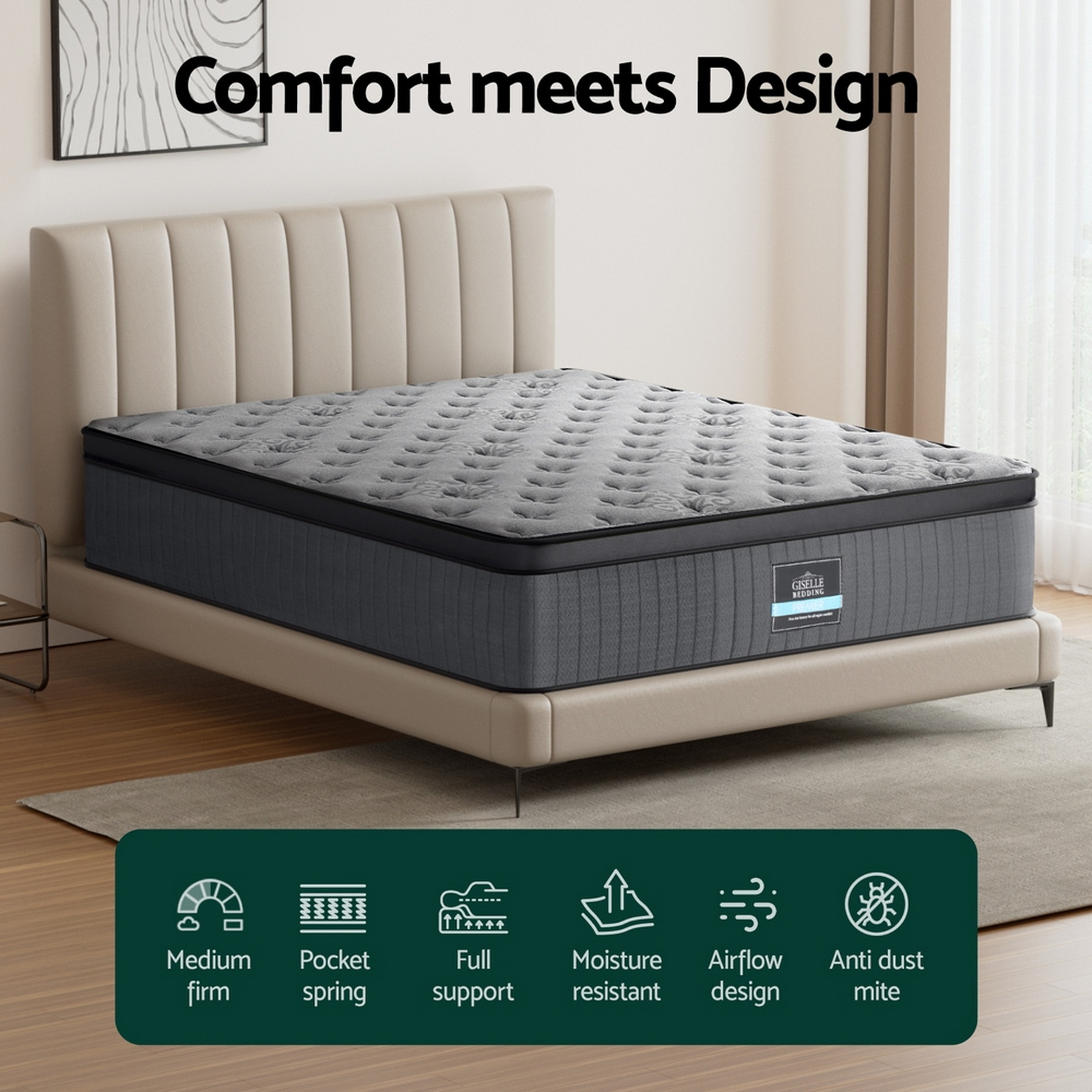 Bed Mattress Giselle 34cm Double - Image 5