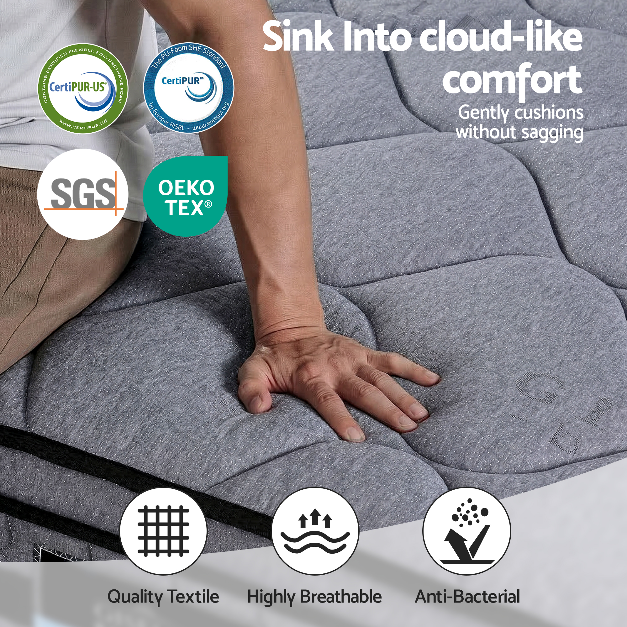 Giselle Bedding 34cm Double Mattress Hybrid, Pocket Spring Bed Mattress - Image 8
