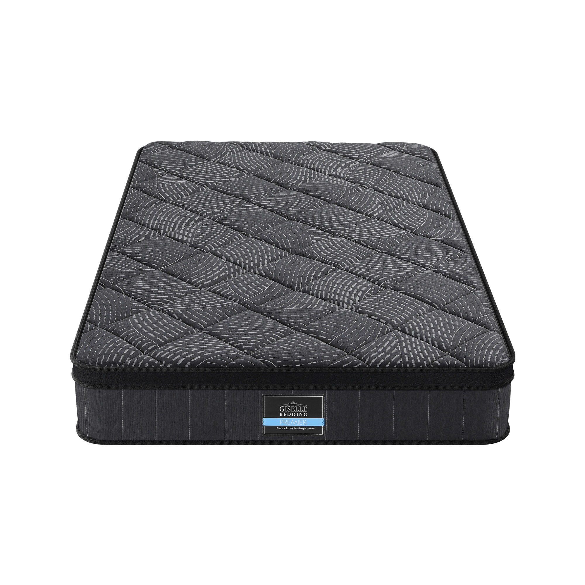 Giselle Bedding Single Mattress 25cm Pocket Spring Latex Euro Top Medium Firm Bed - Image 2