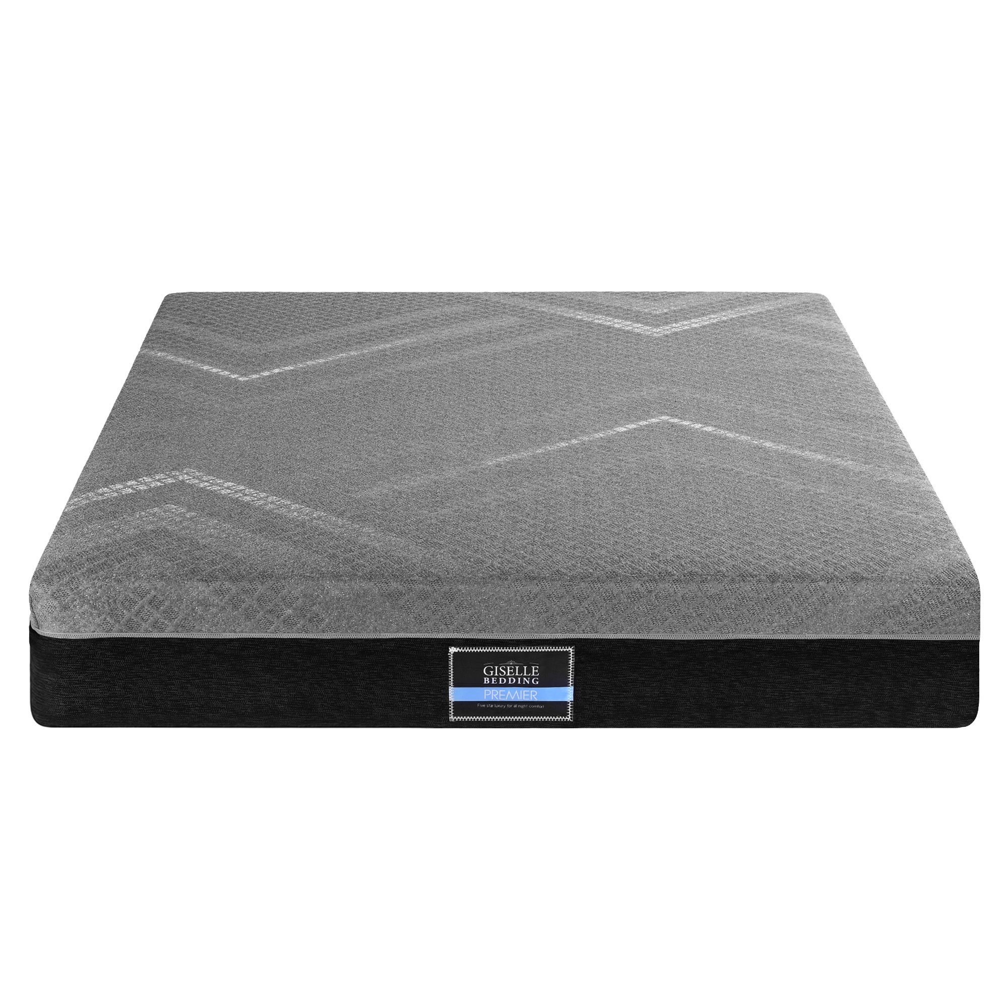 Giselle Double Mattress 26cm Firm Pocket Spring Dual Edge Support Dark Grey - Image 3