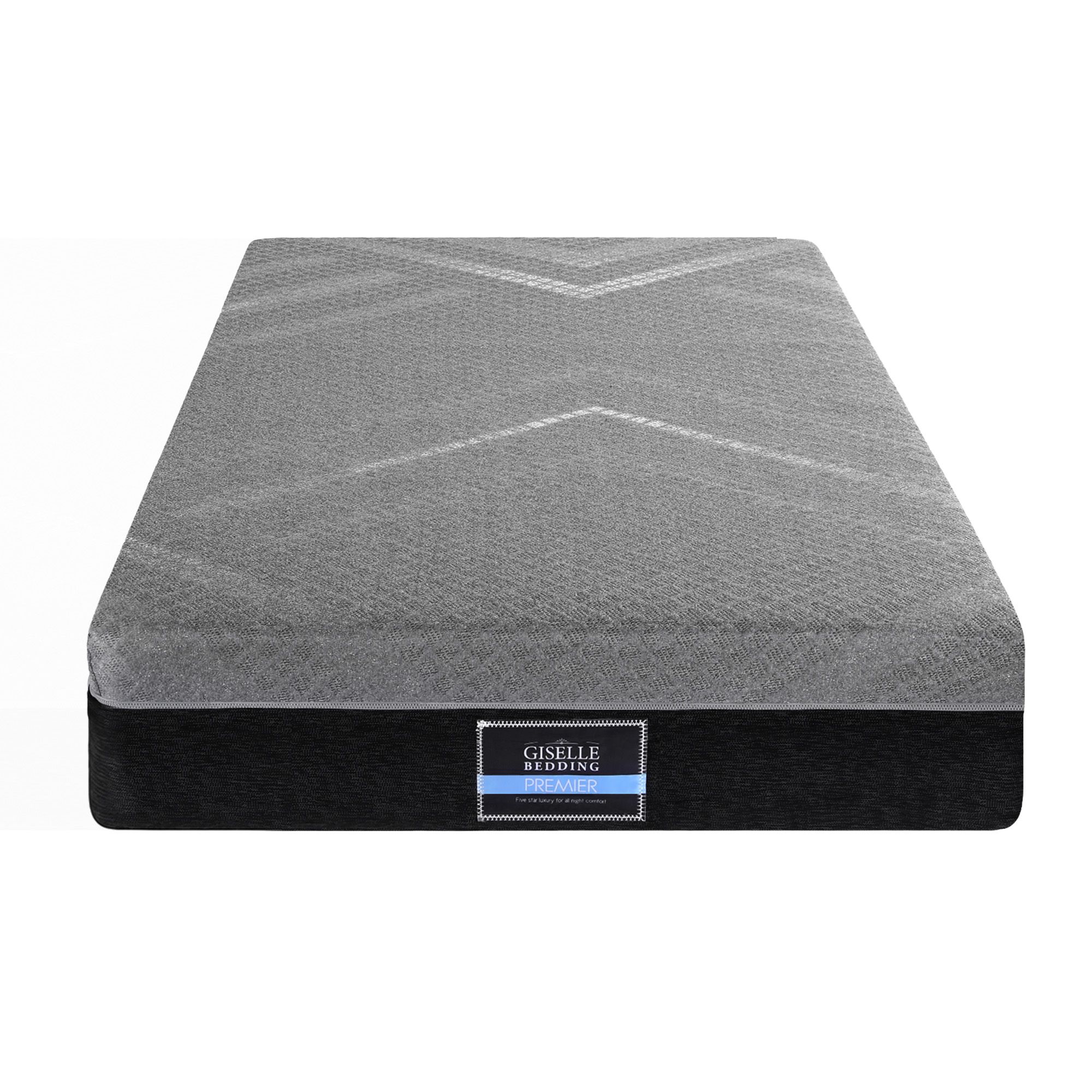 Giselle Single Mattress 26cm Firm Pocket Spring Dual Edge Support Dark Grey - Image 3