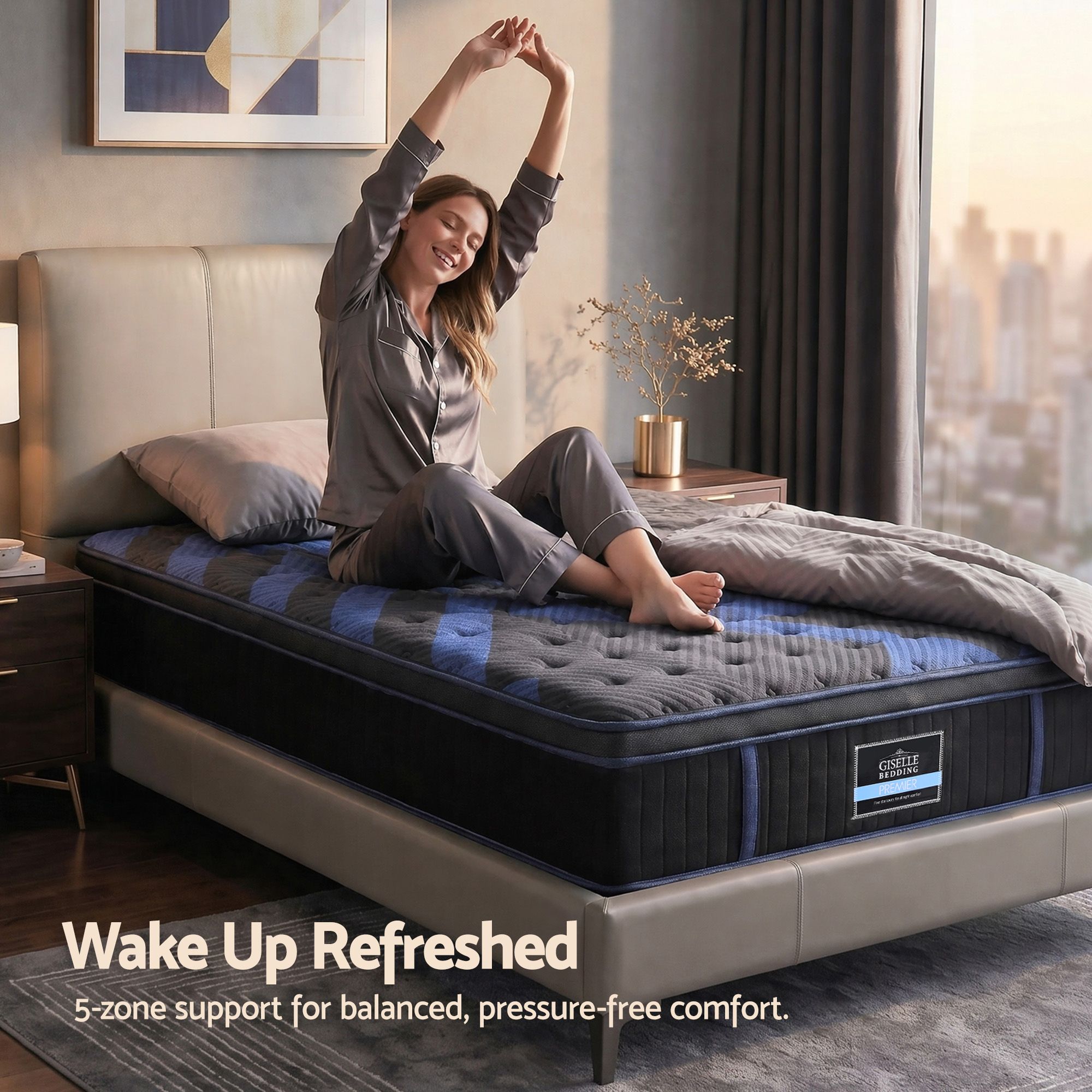 Giselle 34cm Single Hybrid Mattress with Cooling Gel Memory Foam and Edge Support - Image 8