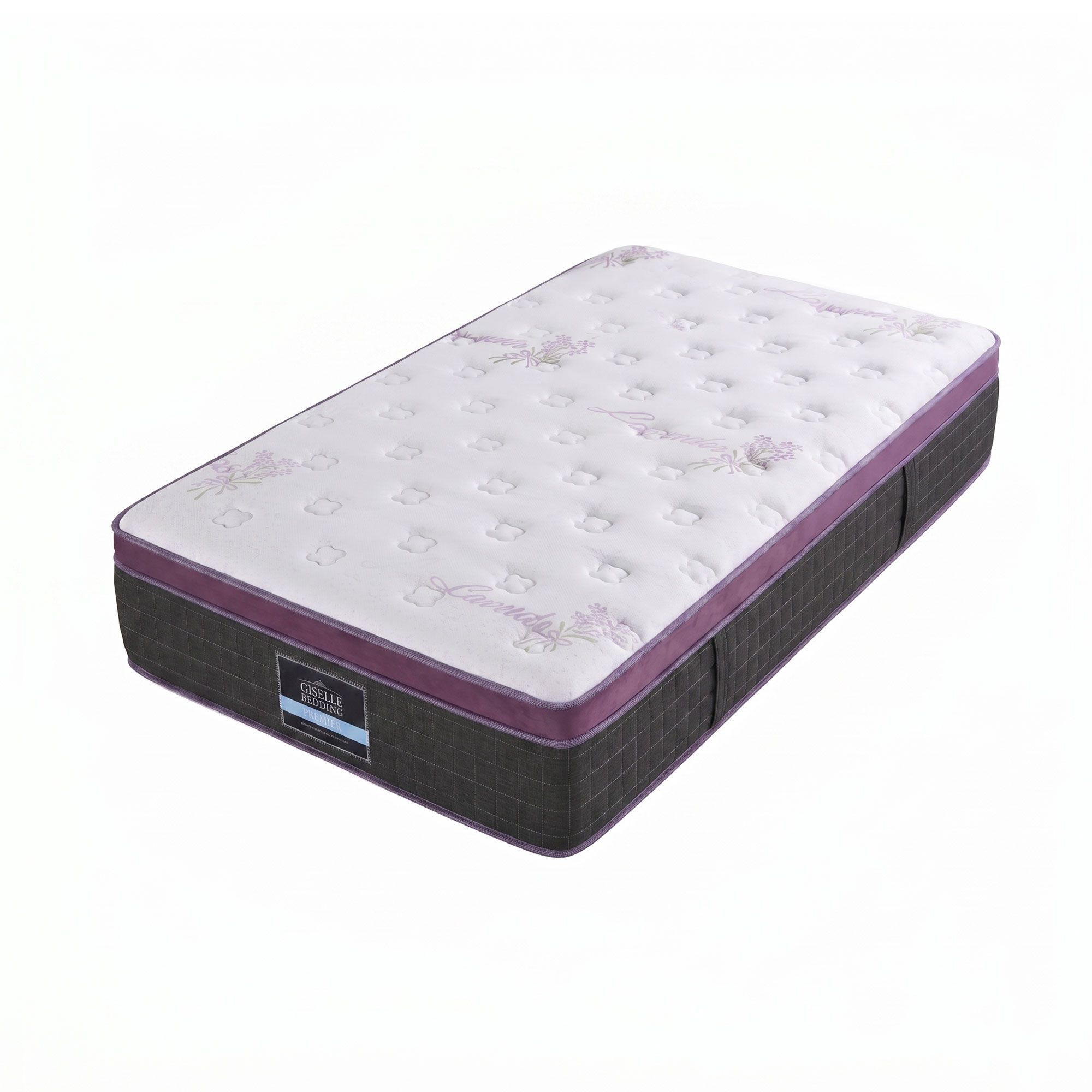 Giselle King Single Euro Top Mattress Firm Pocket Spring Edge Support - Image 3