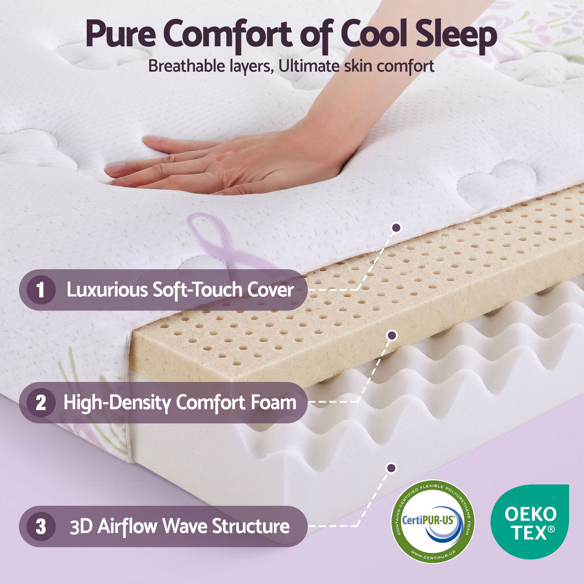Giselle Queen Euro Top Mattress Firm Pocket Spring Edge Support - Image 7