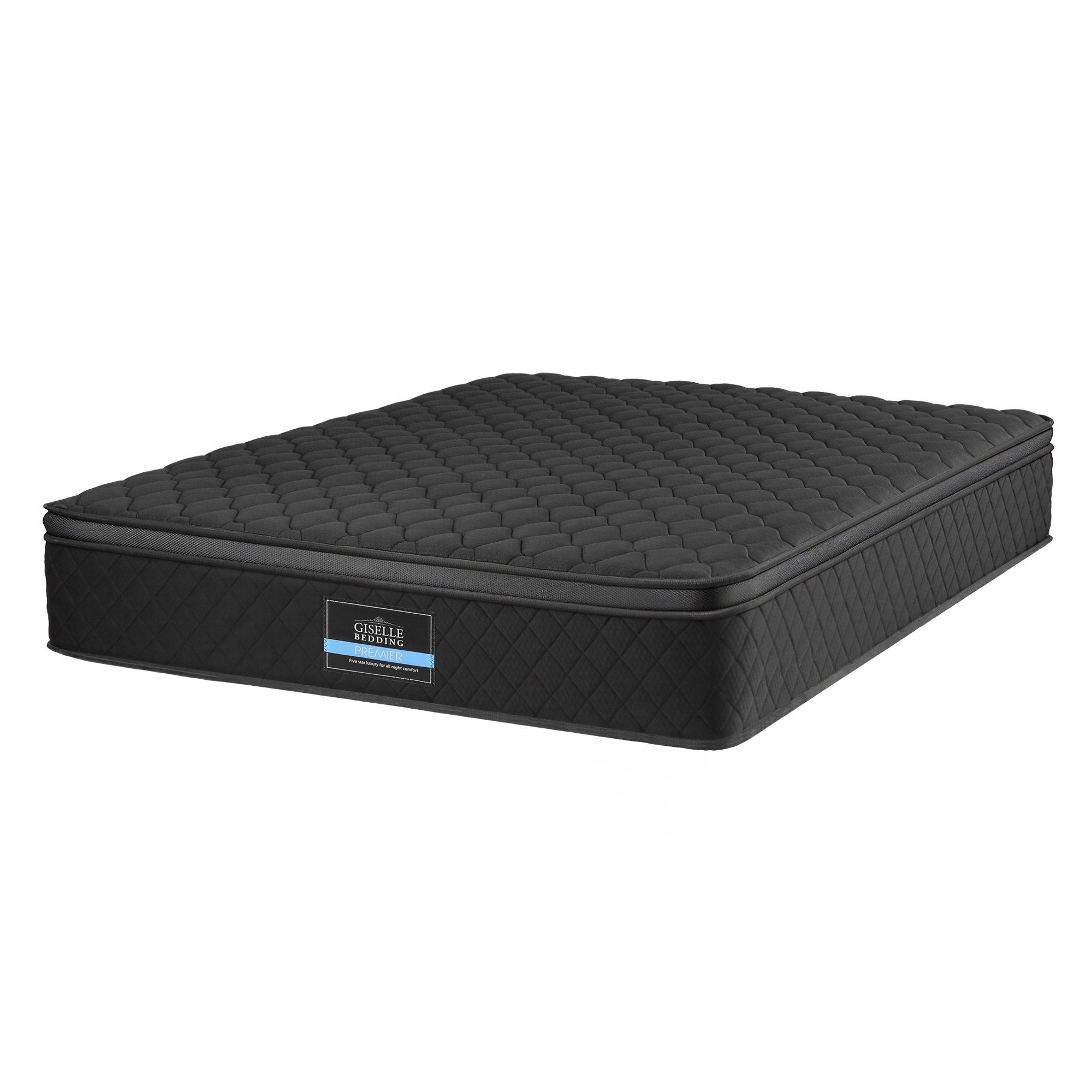 Giselle Bedding Double Mattress 34cm Euro Top with 5-Zone Pocket Spring Support Black - Image 4