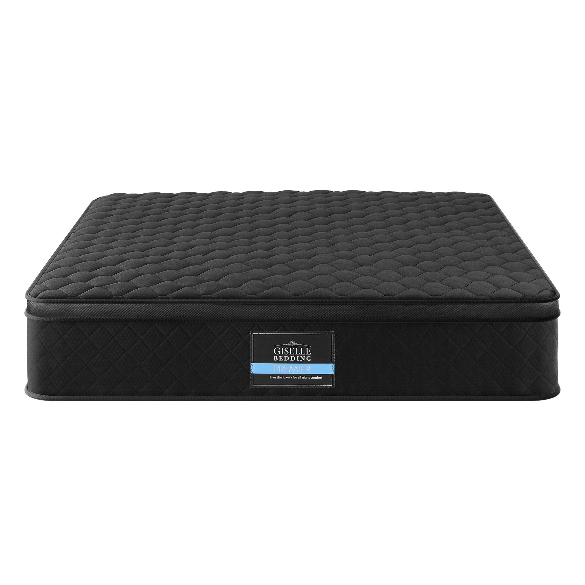 Giselle Bedding King Mattress 34cm Euro Top with 5-Zone Pocket Spring Support Black - Image 2
