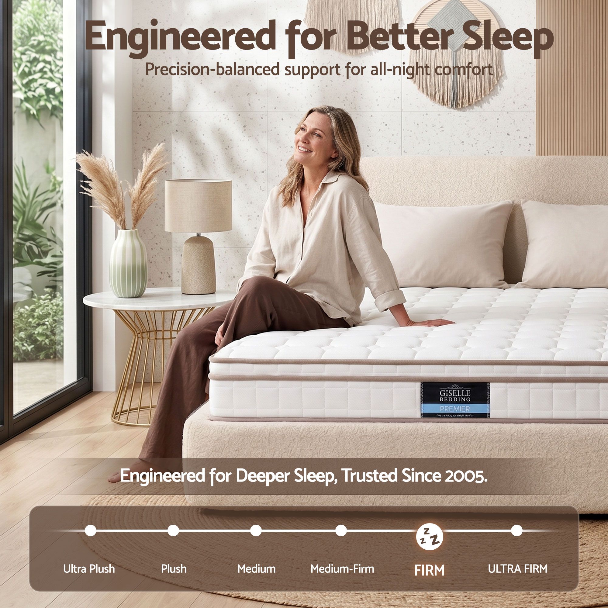 Giselle 20cm Firm King Mattress Pocket Spring for Bedroom or Guest Room - Image 4