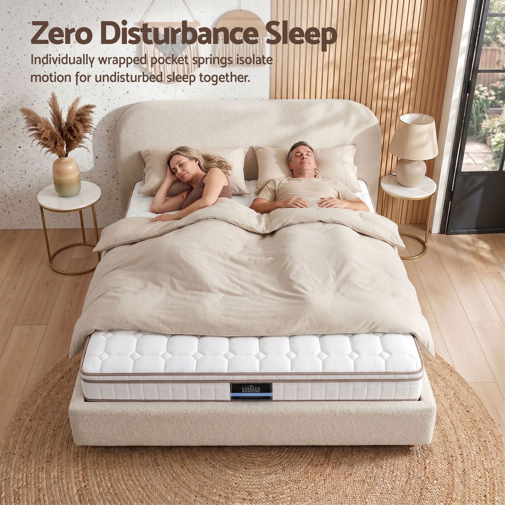 Giselle 20cm Firm Queen Mattress Pocket Spring for Bedroom or Guest Room - Image 8