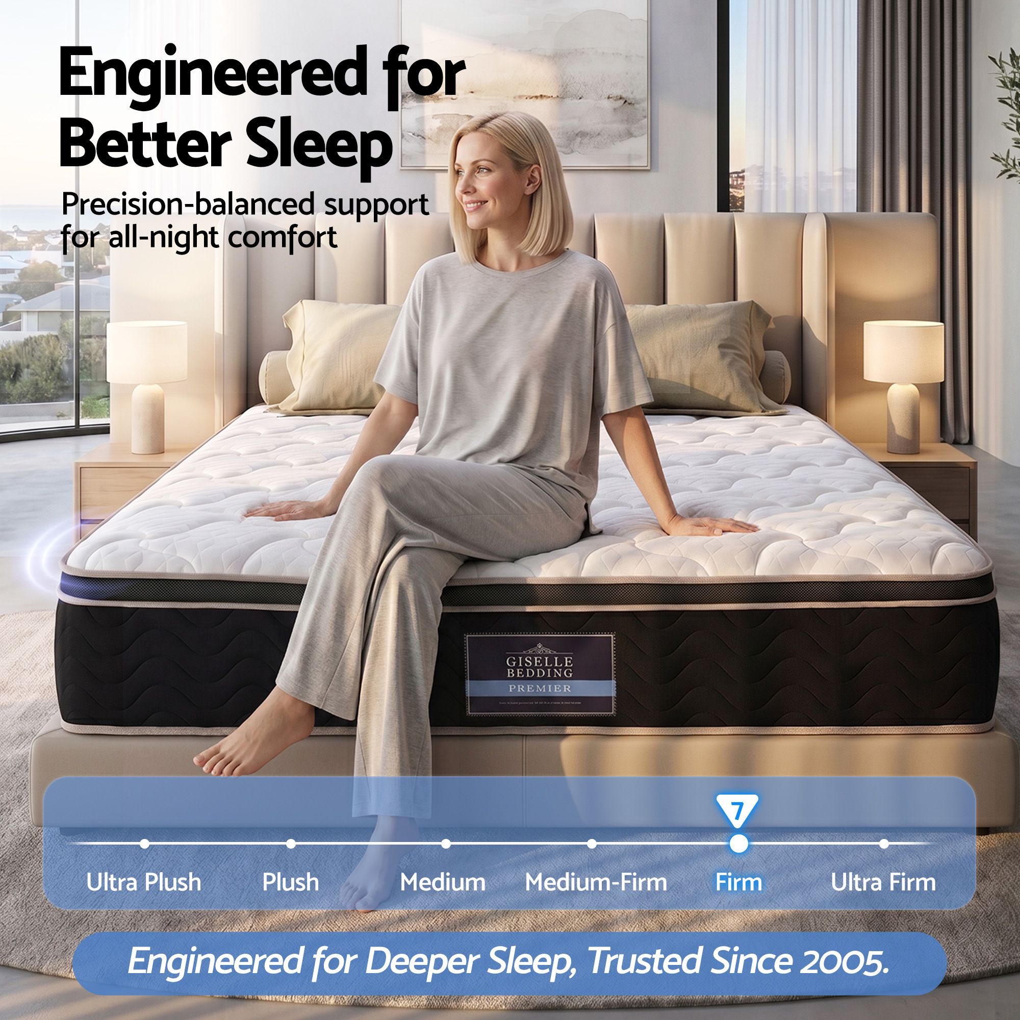 Giselle 35cm King Mattress Firm with Copper Memory Foam and Edge Support - Image 4