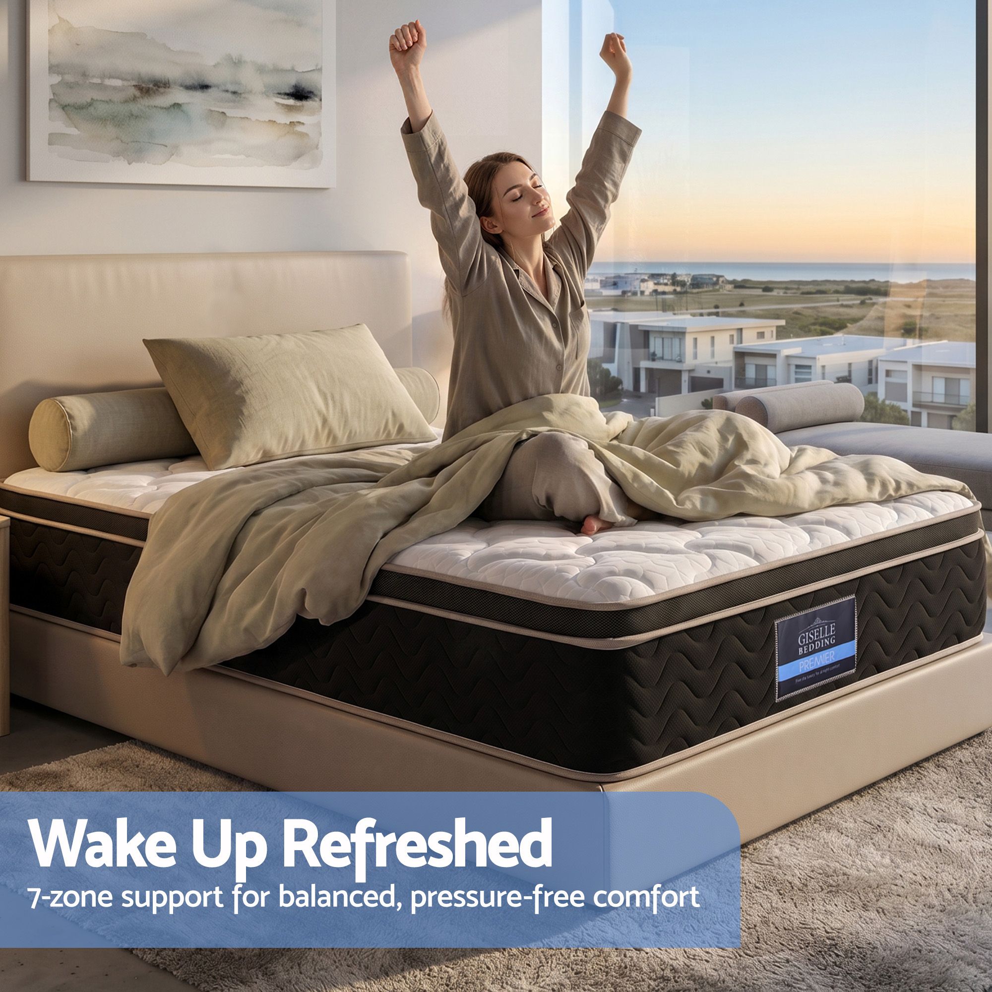 Giselle 35cm King Single Mattress Firm with Copper Memory Foam and Edge Support - Image 8