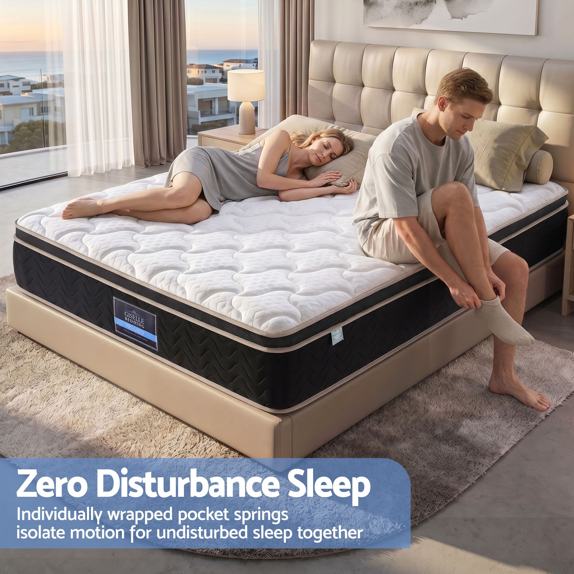 Giselle 35cm Queen Mattress Firm with Copper Memory Foam and Edge Support - Image 8