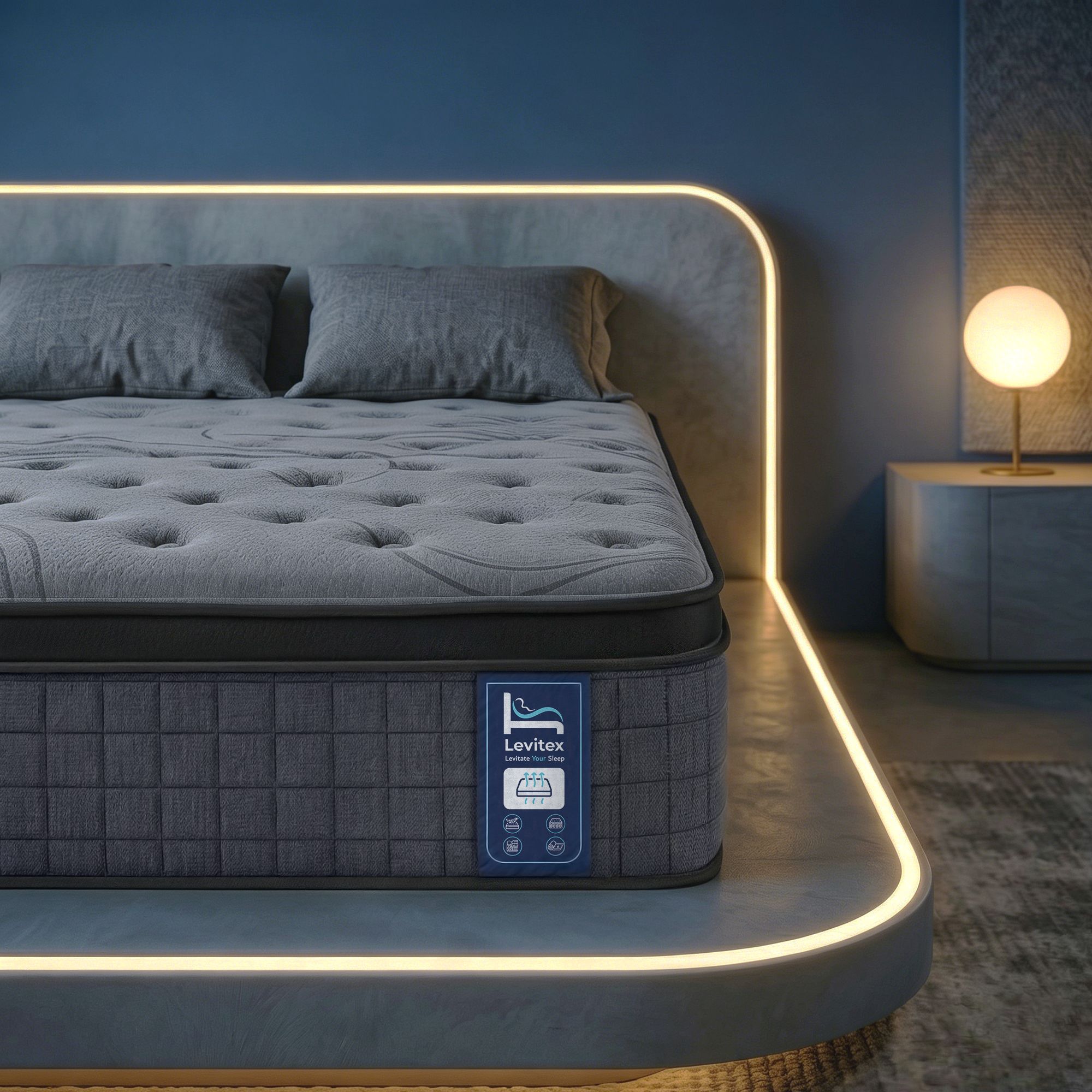 Levitex king Mattress 33 cm 7-Zone Pocket Spring 8.0 Extra Firm with Dual-Row Edge Support & Breathable Knit Cover - Image 1