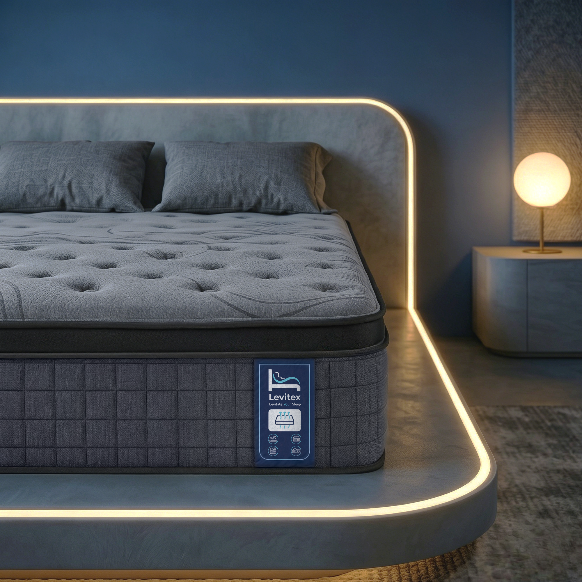 Levitex Queen Mattress 33 cm 7-Zone Pocket Spring 8.0 Extra Firm with Dual-Row Edge Support & Breathable Knit Cover - Image 1