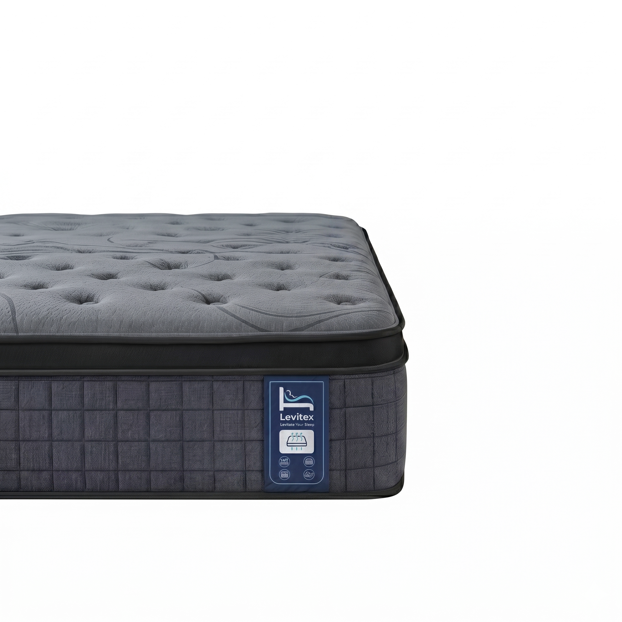 Levitex Queen Mattress 33 cm 7-Zone Pocket Spring 8.0 Extra Firm with Dual-Row Edge Support & Breathable Knit Cover - Image 2