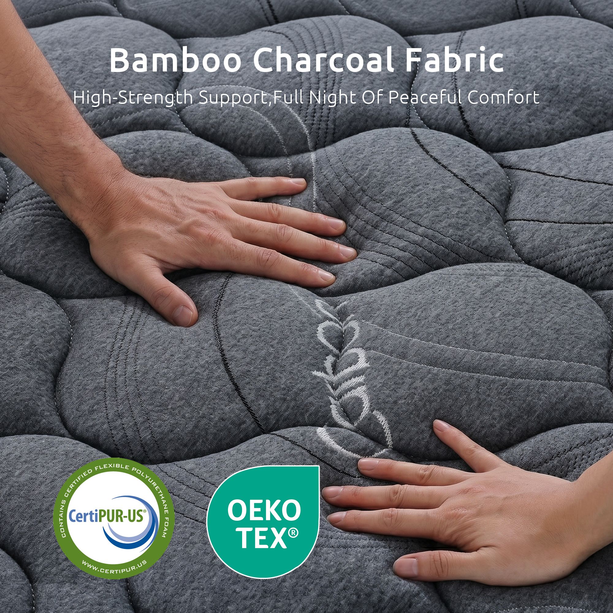 Levitex Double Mattress 25 cm Hybrid Pocket Spring with 4cm Egg Crate Foam for Deep Sleep Bamboo Charcoal Fabric - Image 8