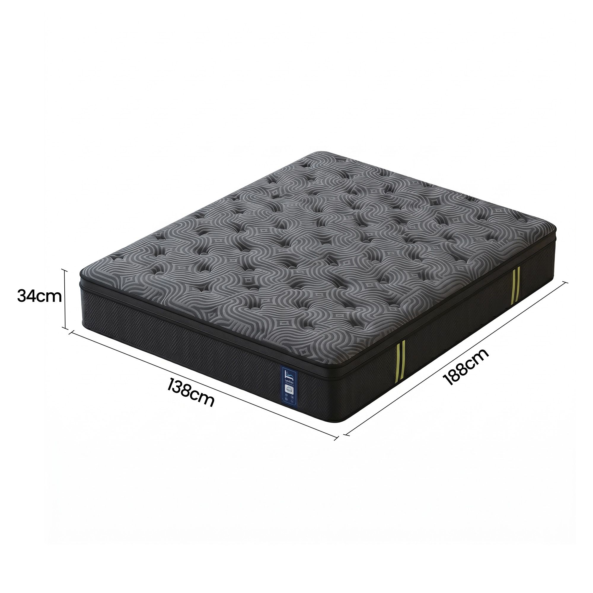 Levitex Double Mattress 34 cm 5-Zone Pressure Relief  Pocket Spring with Reinforced Edge Support & Breathable Gel Memory Foam Hybrid Mattress - Image 3