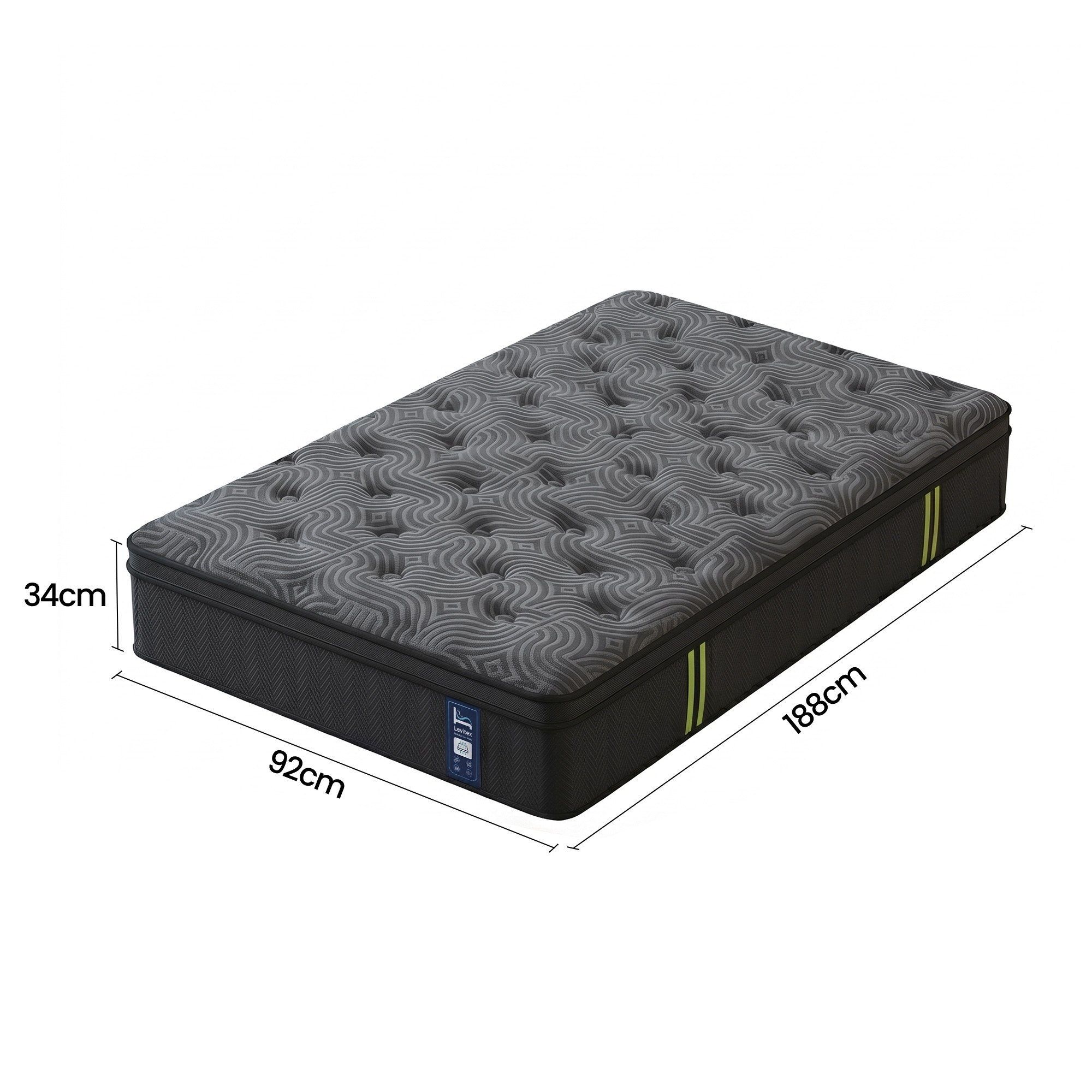 Levitex Single Mattress 34 cm 5-Zone Pressure Relief  Pocket Spring with Reinforced Edge Support & Breathable Gel Memory Foam Hybrid Mattress - Image 3