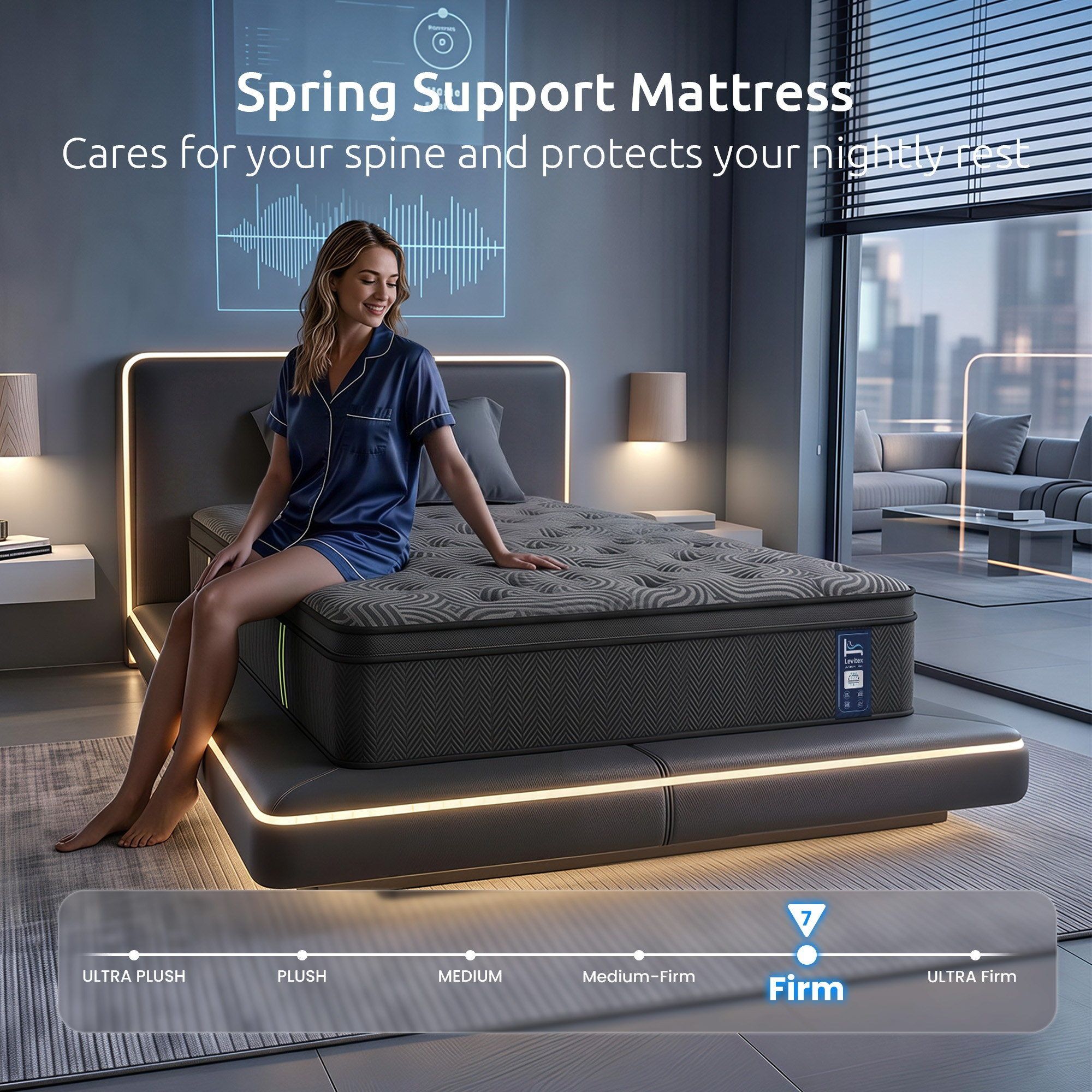 Levitex Single Mattress 34 cm 5-Zone Pressure Relief  Pocket Spring with Reinforced Edge Support & Breathable Gel Memory Foam Hybrid Mattress - Image 5