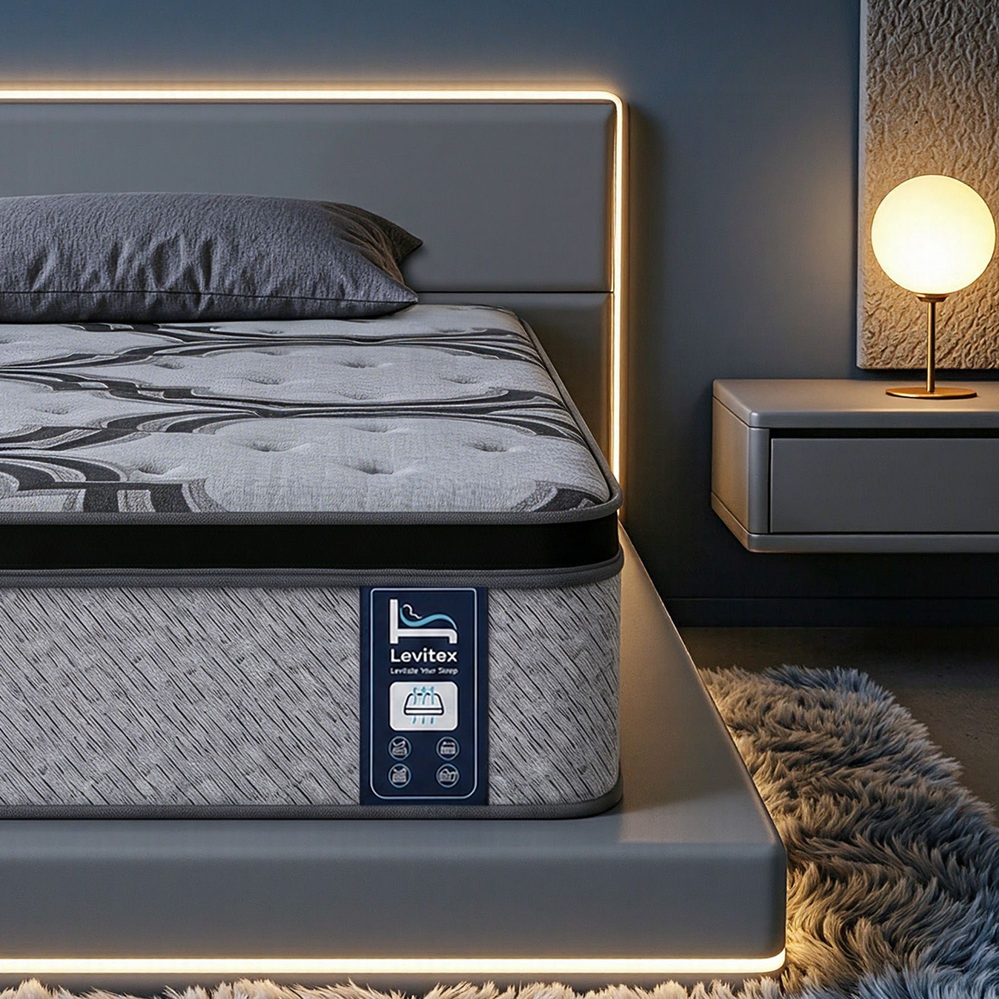 Levitex King Single Mattress 34 cm 5-Zone Pocket Spring with Latex & Memory Foam or Extra Lumbar & Shoulder Support - Image 1