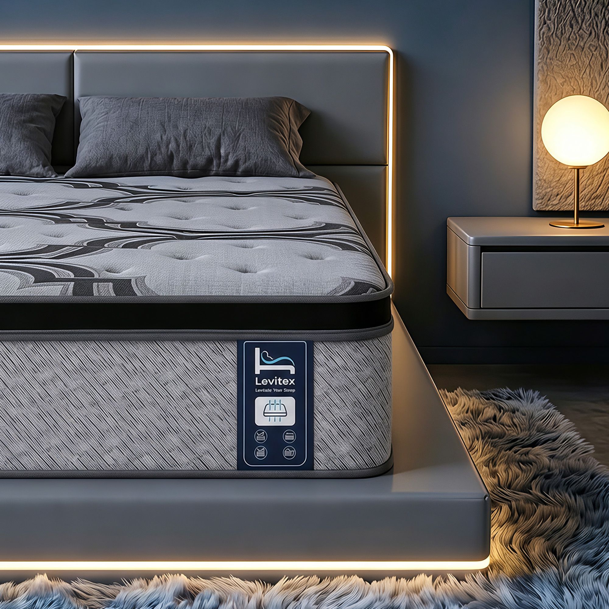 Levitex Queen Mattress 34 cm 5-Zone Pocket Spring with Latex & Memory Foam or Extra Lumbar & Shoulder Support - Image 1