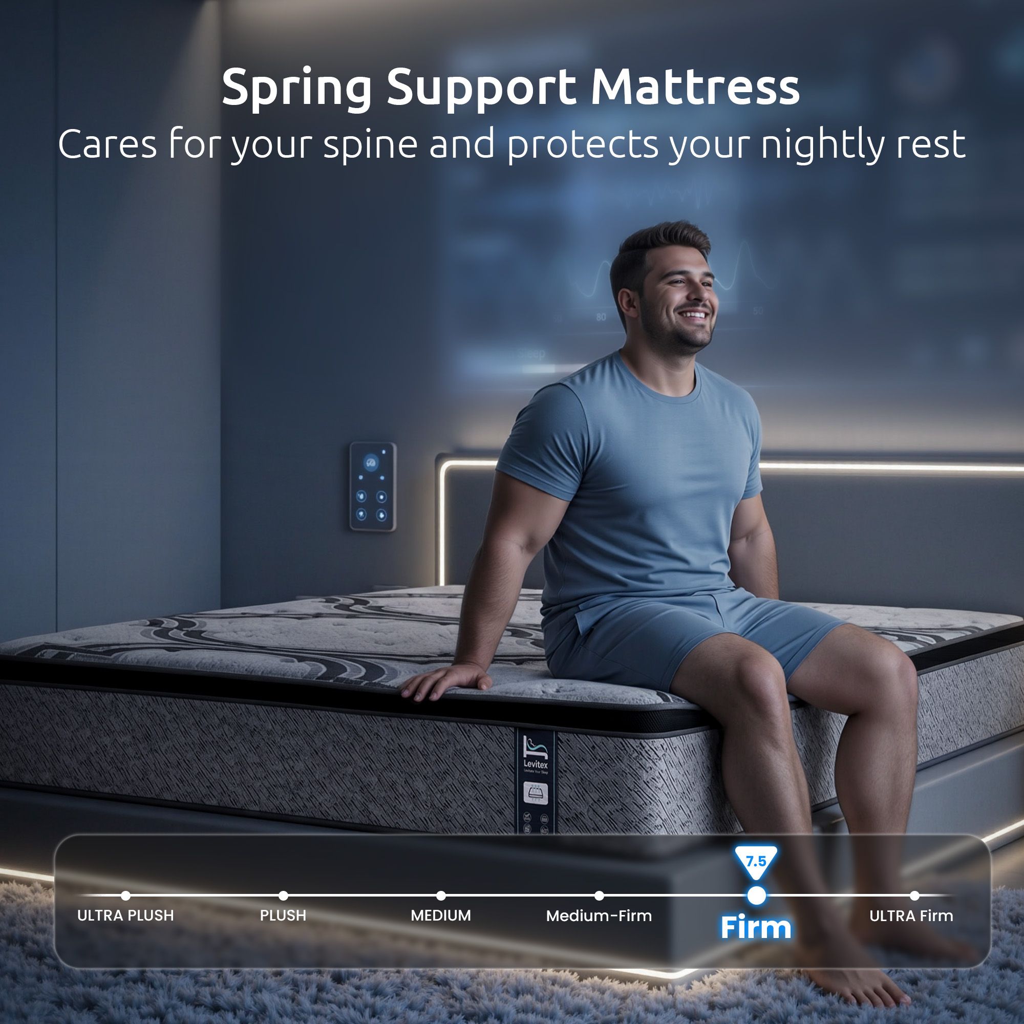 Levitex Queen Mattress 34 cm 5-Zone Pocket Spring with Latex & Memory Foam or Extra Lumbar & Shoulder Support - Image 5