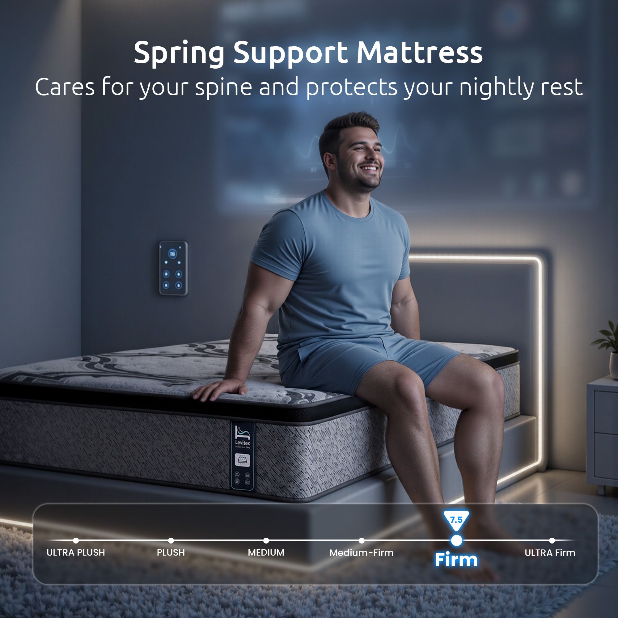 Levitex Single Mattress 34 cm 5-Zone Pocket Spring with Latex & Memory Foam or Extra Lumbar & Shoulder Support - Image 5
