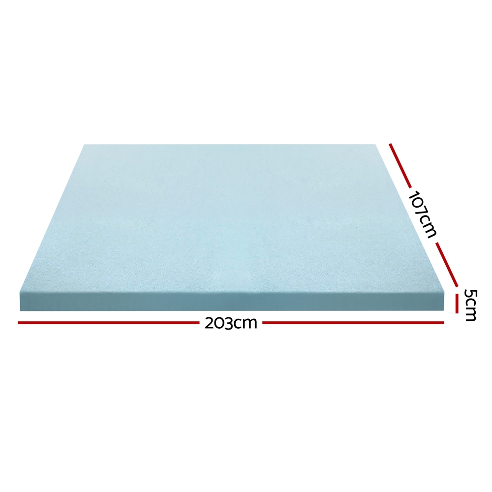 Giselle Bedding Memory Foam Mattress Topper Cool Gel 5cm King Single - Image 2