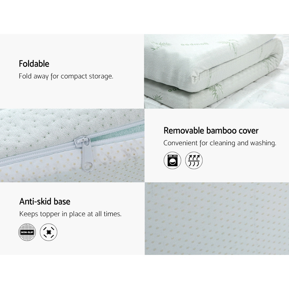 Giselle Bedding Memory Foam Mattress Topper Gel 5cm Queen - Image 6