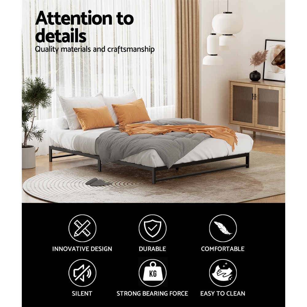 Artiss Bed Frame Queen Size Metal BERU - Image 5