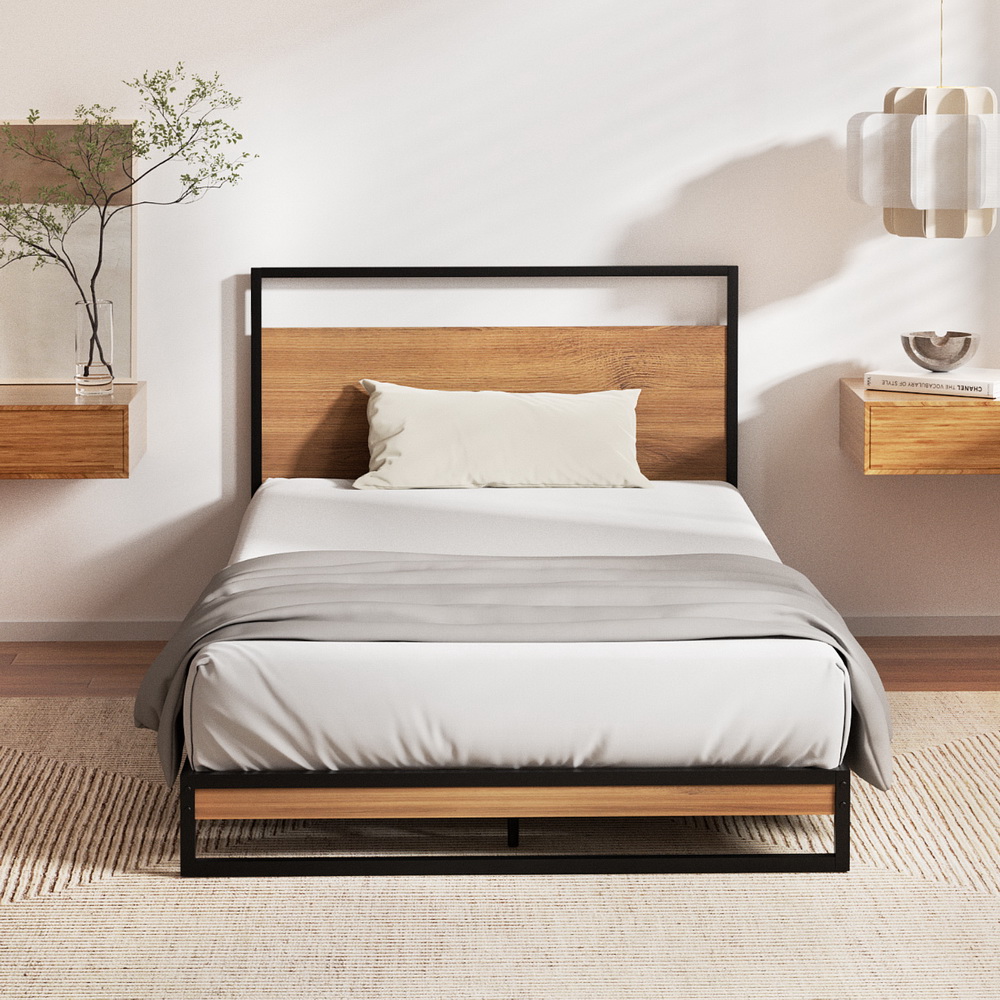 Artiss  Metal Bed Frame Single Size Beds Platform with Mattress - Image 4
