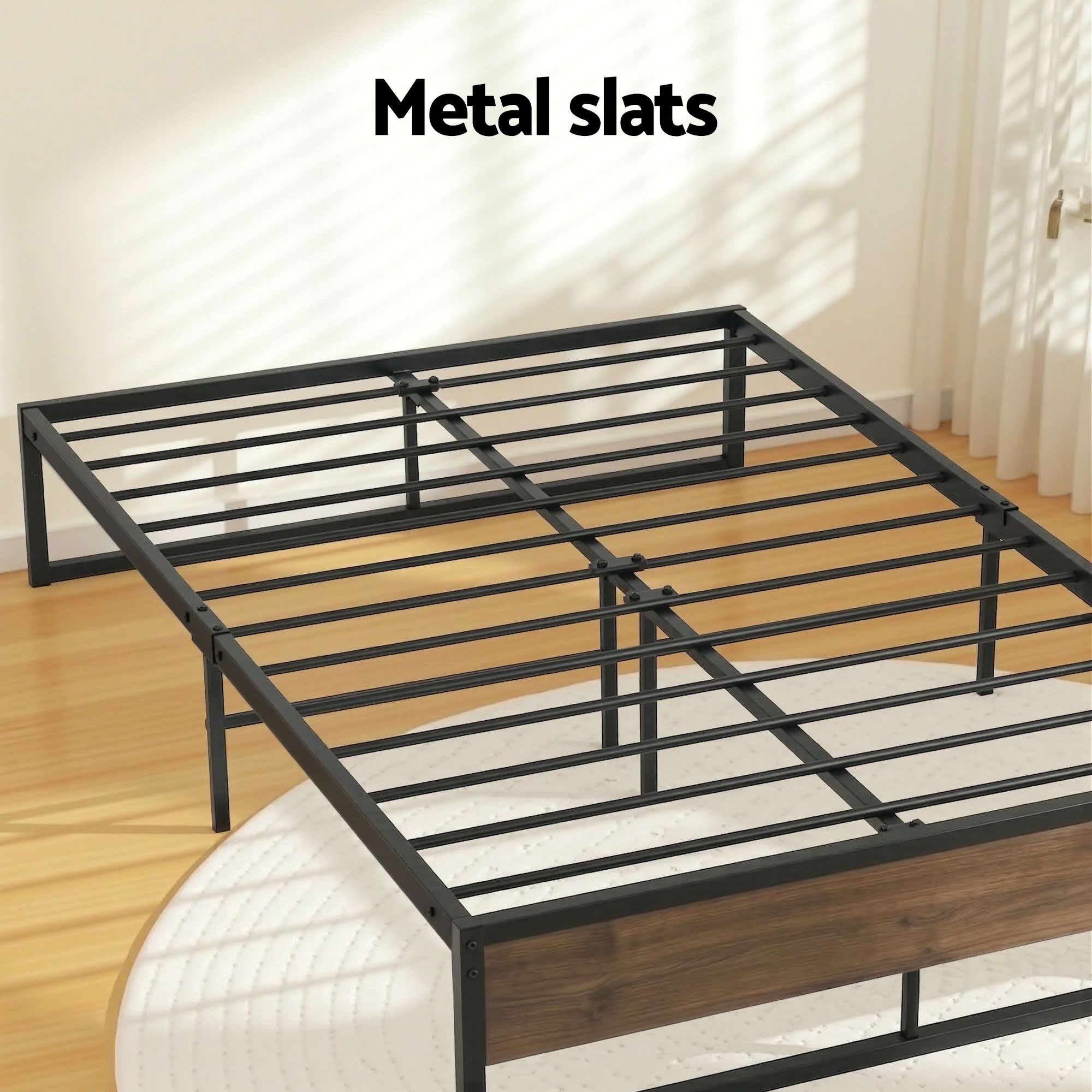 Artiss Bed Frame Metal Frame Double Size Bed Base 2 Drawers OSLO - Image 5