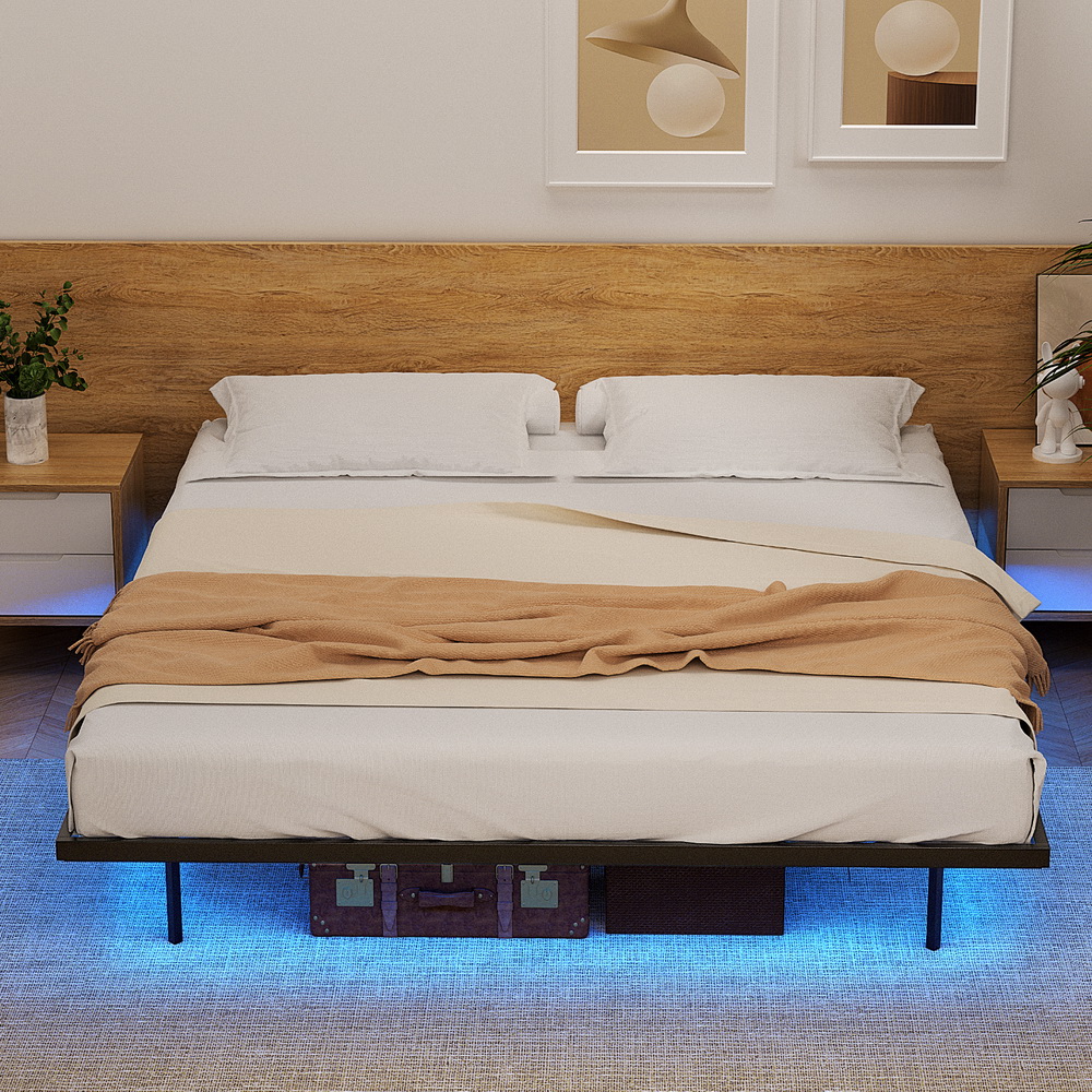 Artiss King Bed Frame,Floating Metal Bed Frame with Smart LED Lights - Sturdy Metal Platform Bed Base, Silent Design, Tool-Free Assembly, 300KG Capacity for Home/Hotel/Master Bedroom - Image 7
