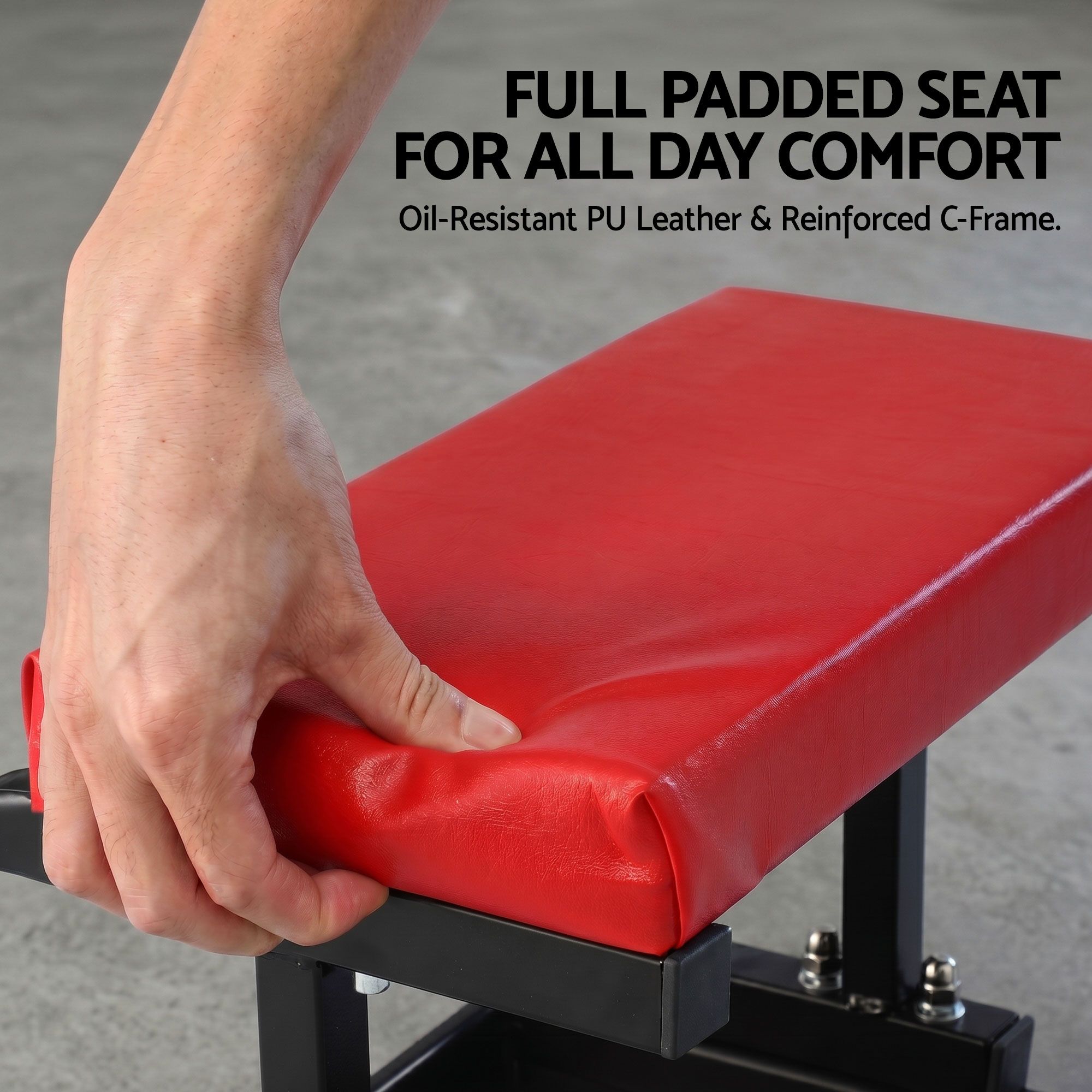 Giantz Creeper Seat Rolling Mechanic Stool with Tool Tray Heavy Duty 36x36cm - Image 6