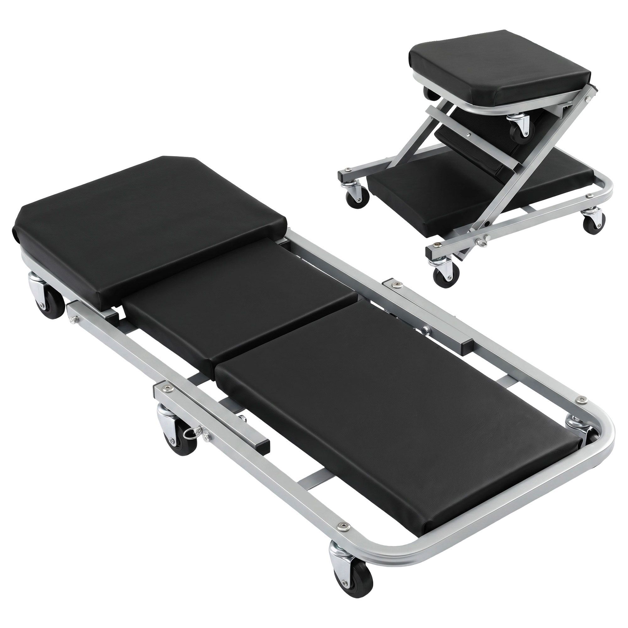 Giantz Garage Creeper 2-in-1 Mechanic Stool Rolling Automotive Z Creeper Seat - Image 1