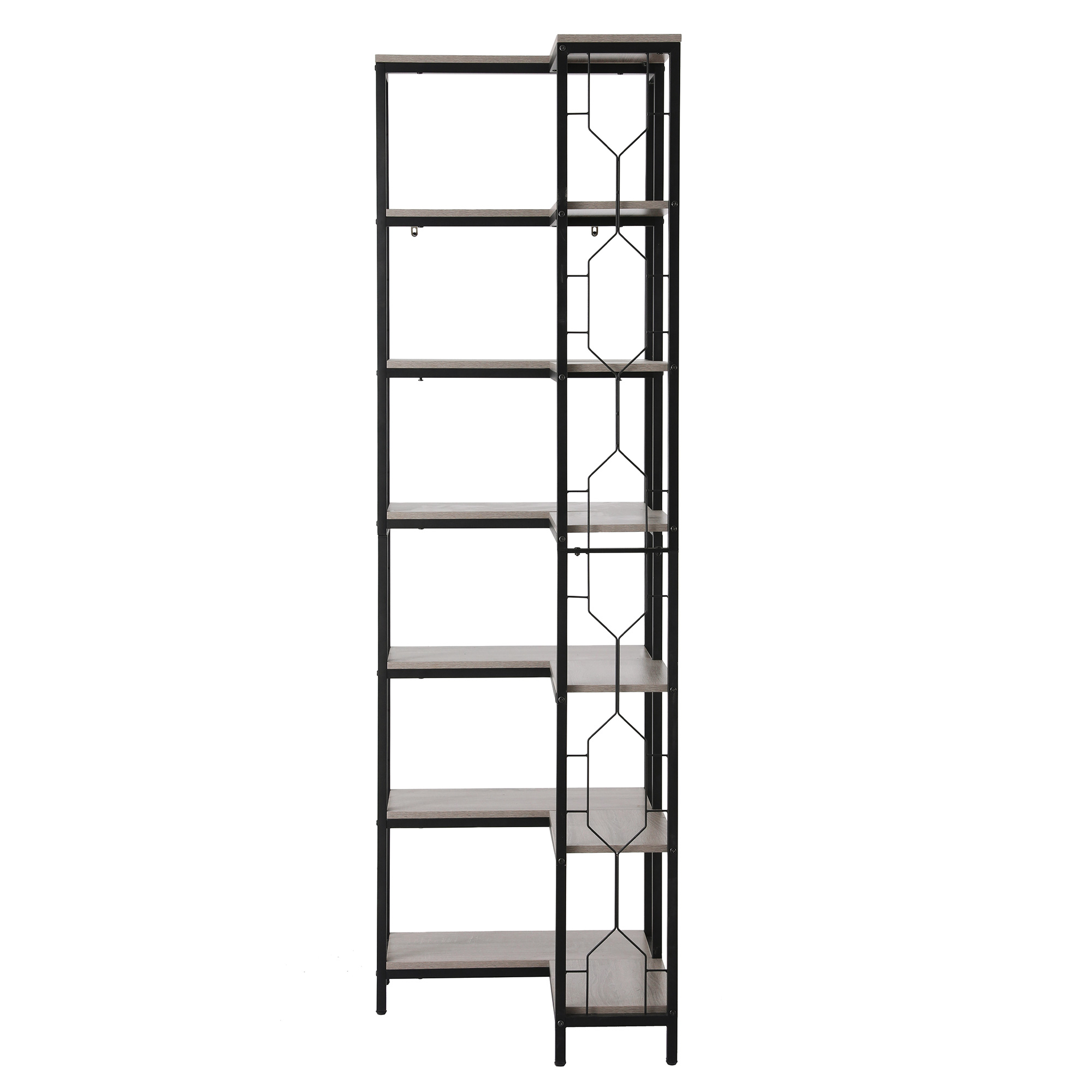 Artiss 6 Tiers Bookshelf Corner Shelf Bookcase Display Shelves Oak - Image 4