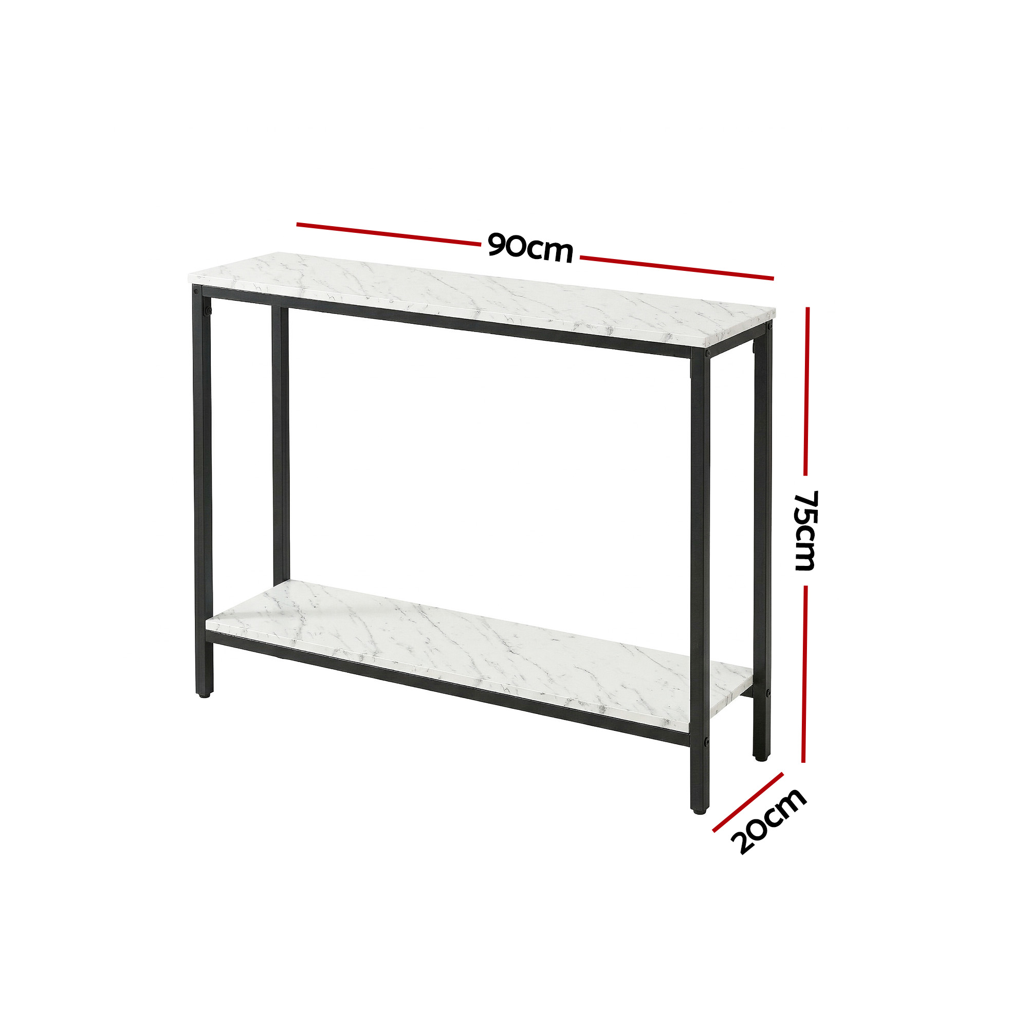 Artiss Console Table Entryway Hallway Display Desk Marble Effect White - Image 4