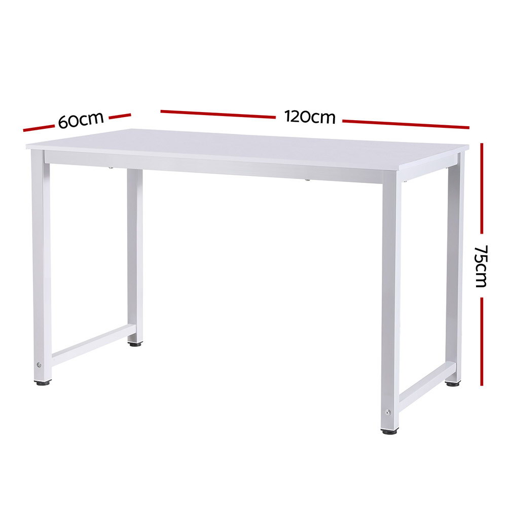 Artiss Computer Desk Home Office Study Table White 120CM - Image 3