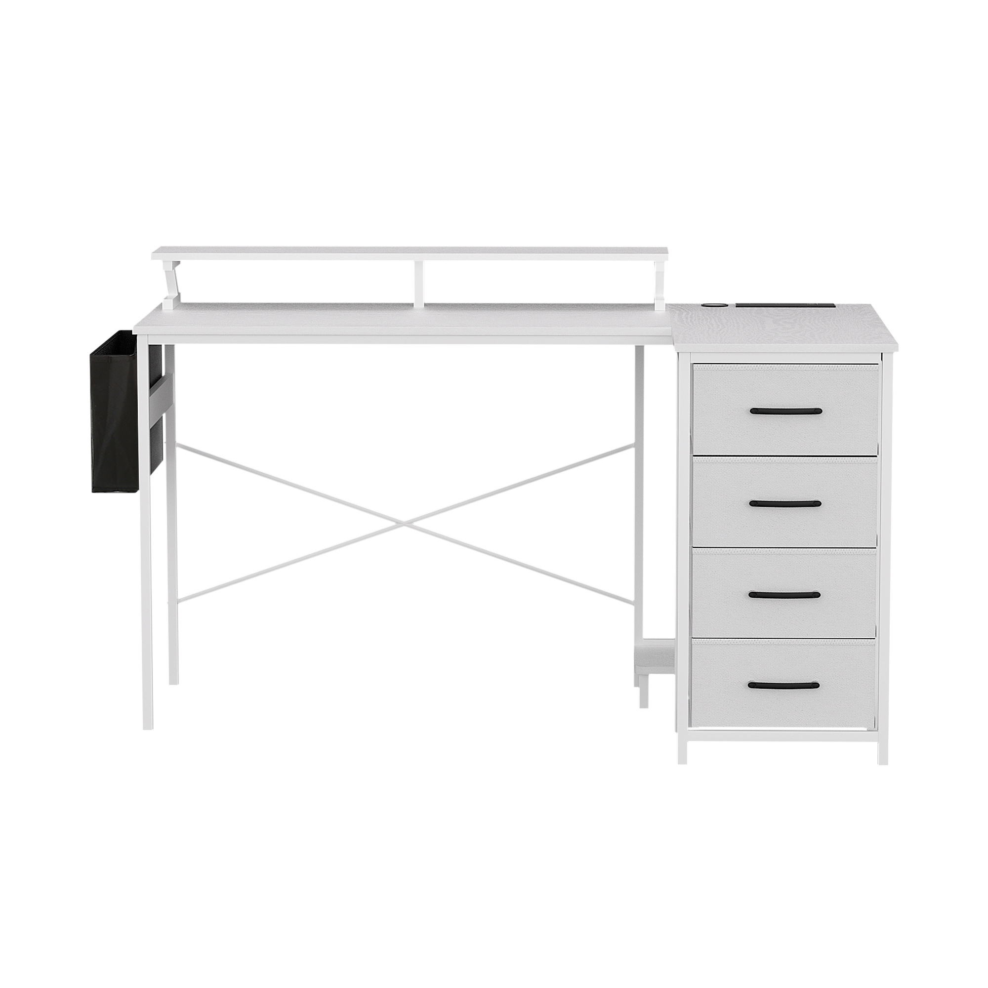 Artiss 140cm L Shaped Gaming Desk Computer Desk with LED Lights & Power Outlets - Image 4