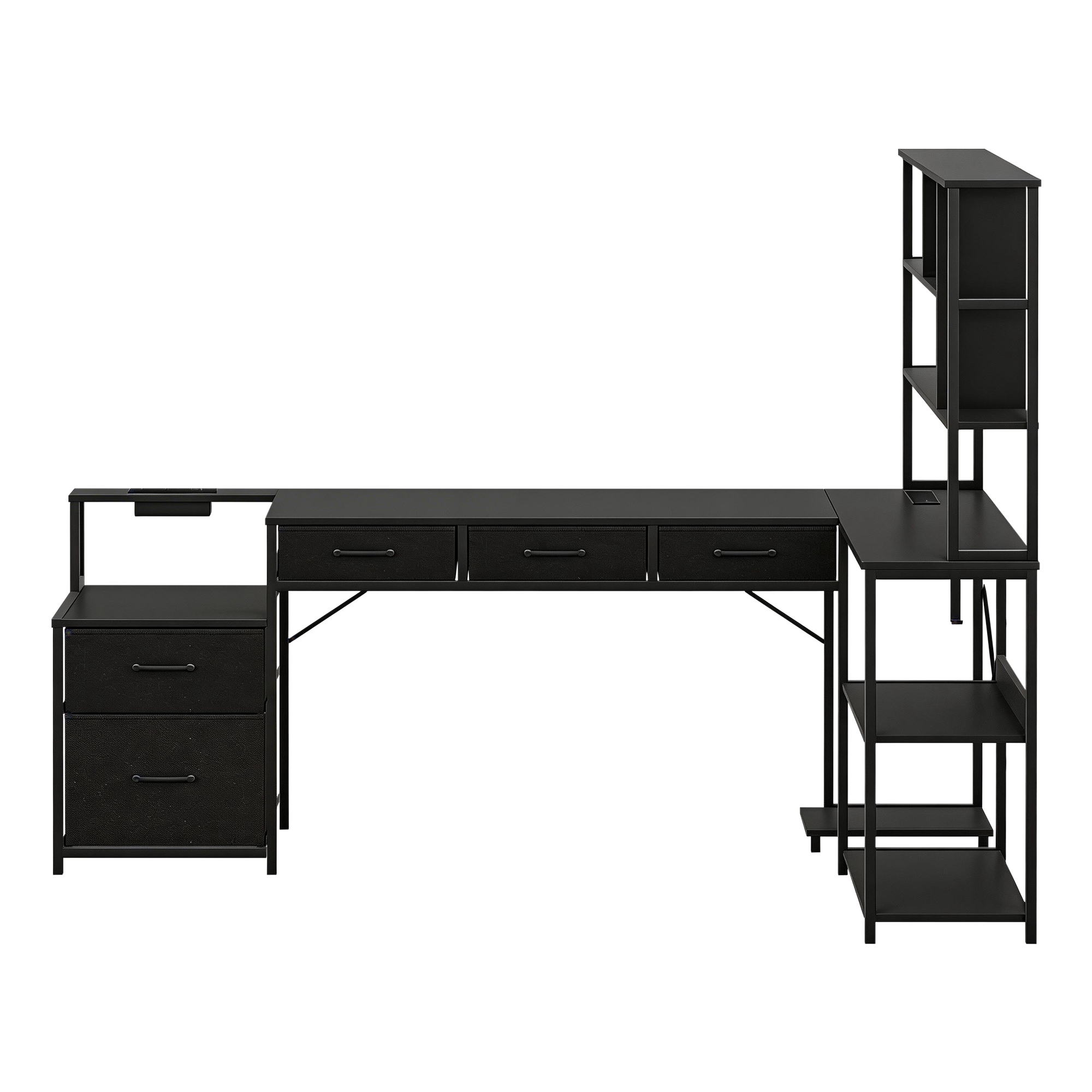 Artiss 200cm L Shaped Gaming Desk Computer Desk with LED Lights & Power Outlets - Image 4