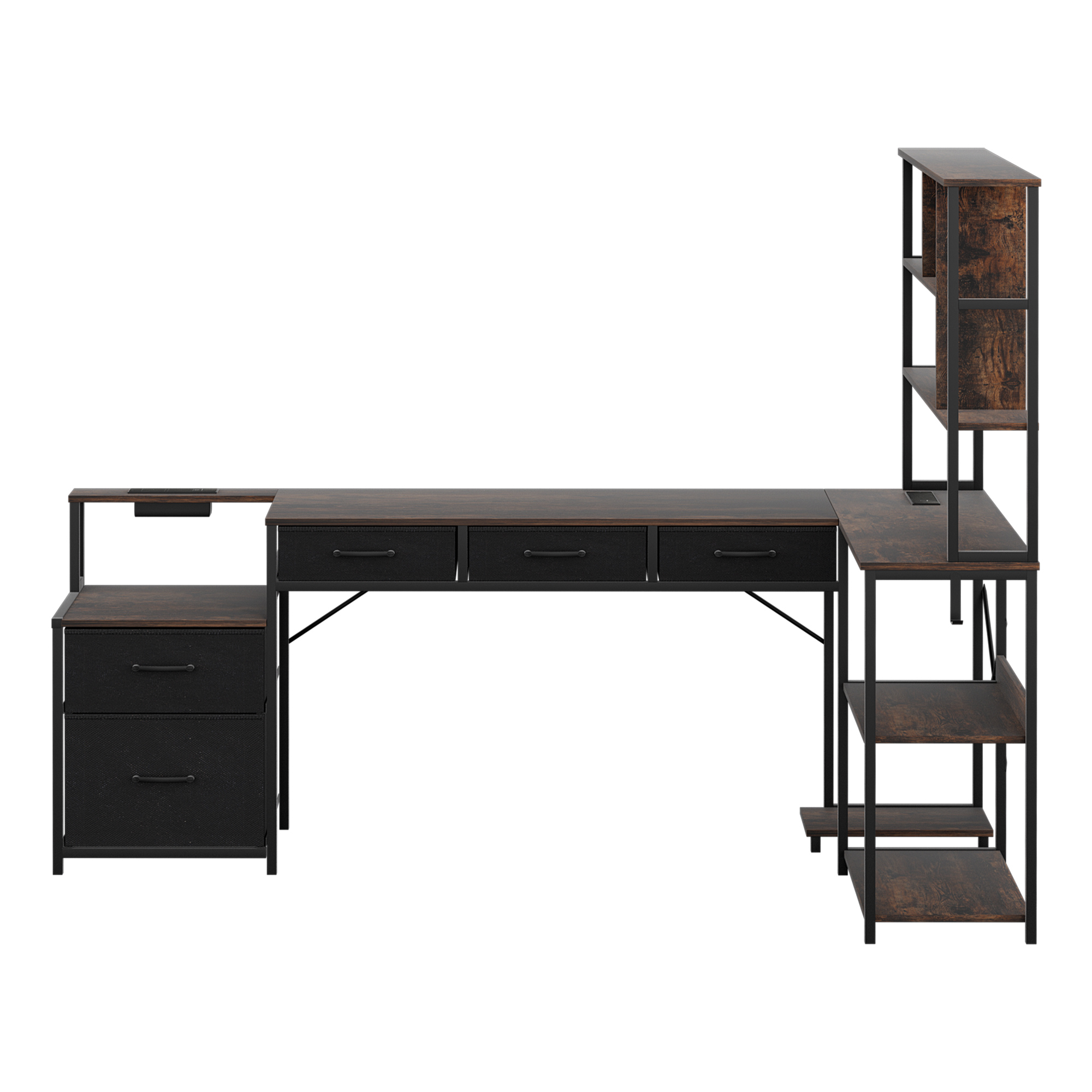 Artiss 200cm L Shaped Gaming Desk Computer Desk with LED Lights & Power Outlets - Image 4